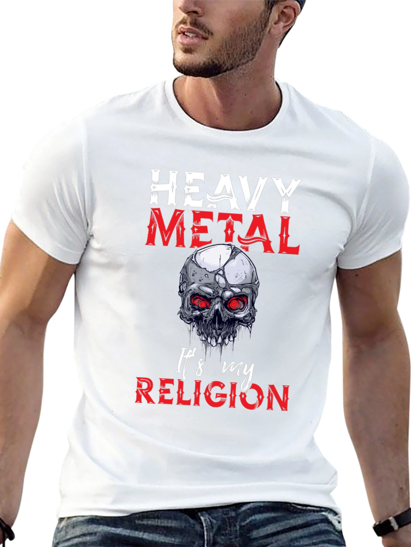 Heavy Metal Religion Skull Graphic Tee