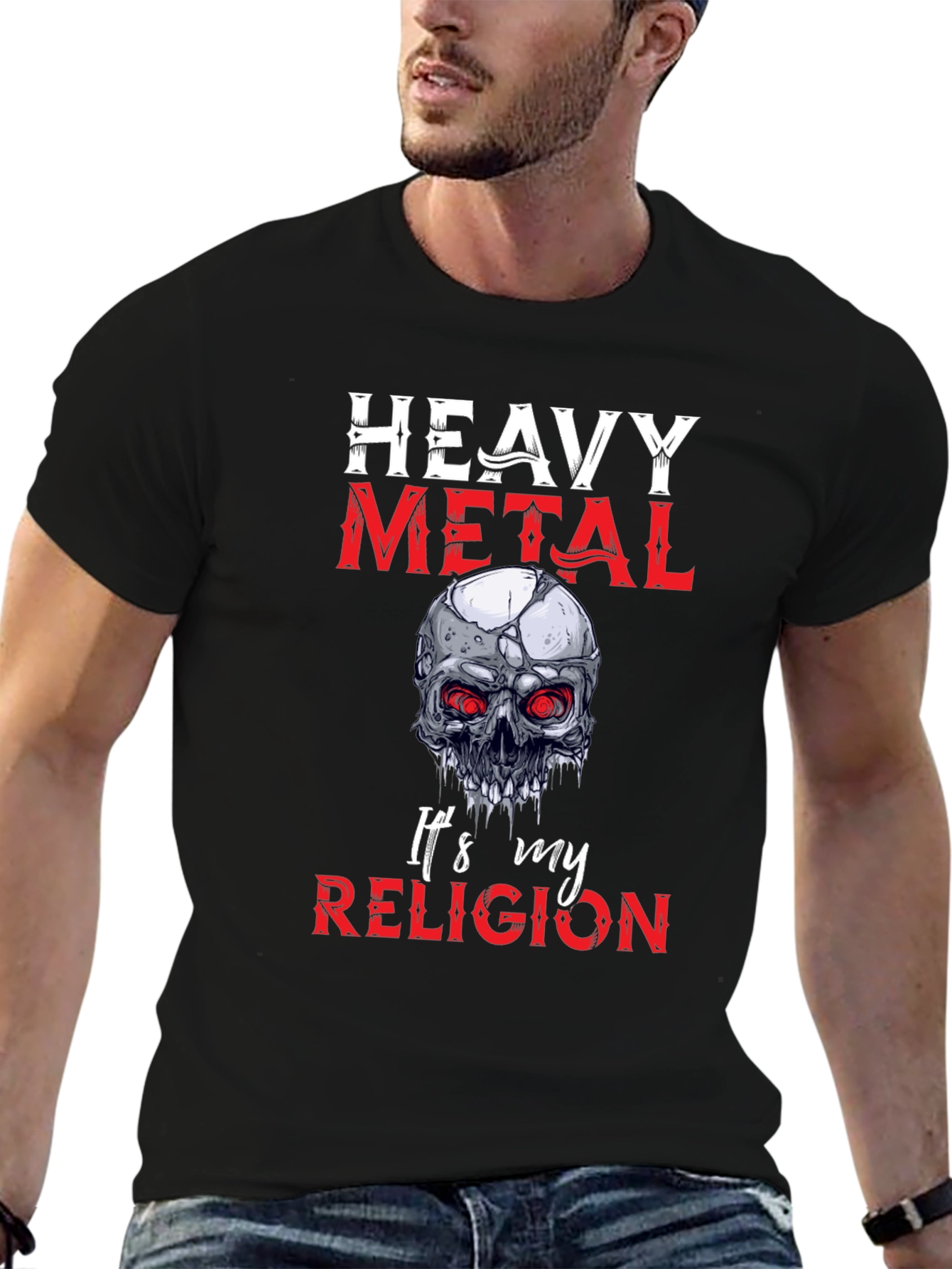 Heavy Metal Religion Skull Graphic Tee