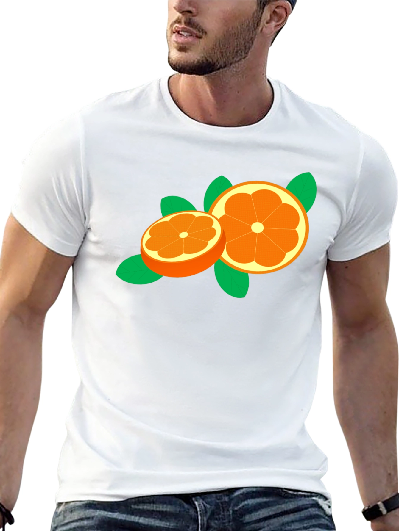 Orange Slice Graphic Tee - Trendy Fruit Design