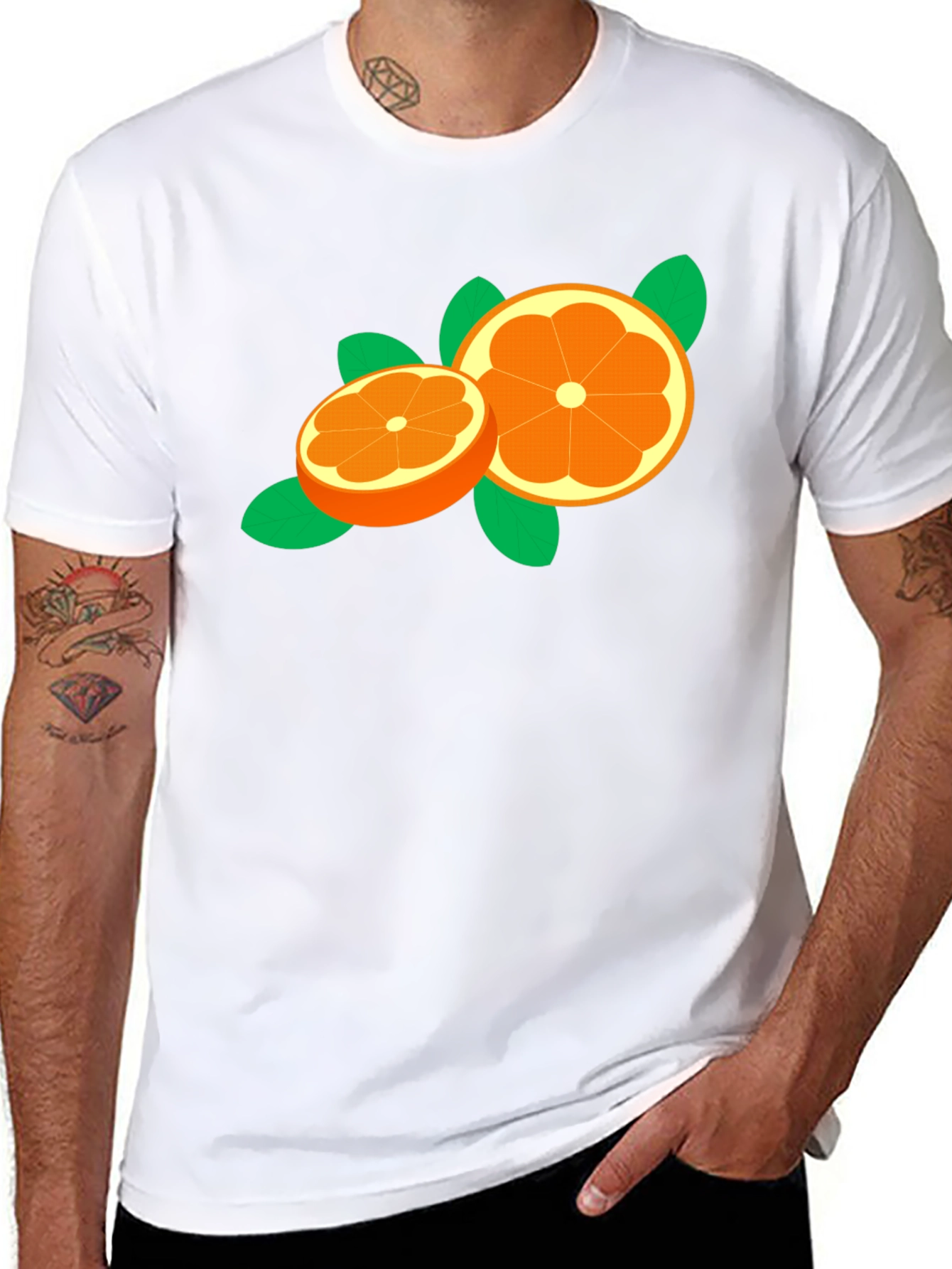 Orange Slice Graphic Tee - Trendy Fruit Design
