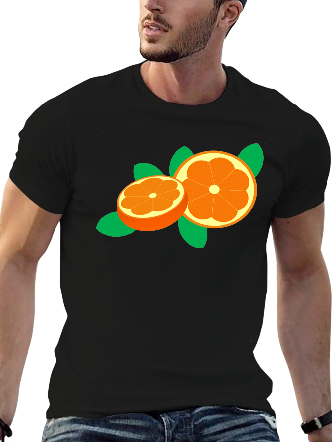 Orange Slice Graphic Tee - Trendy Fruit Design