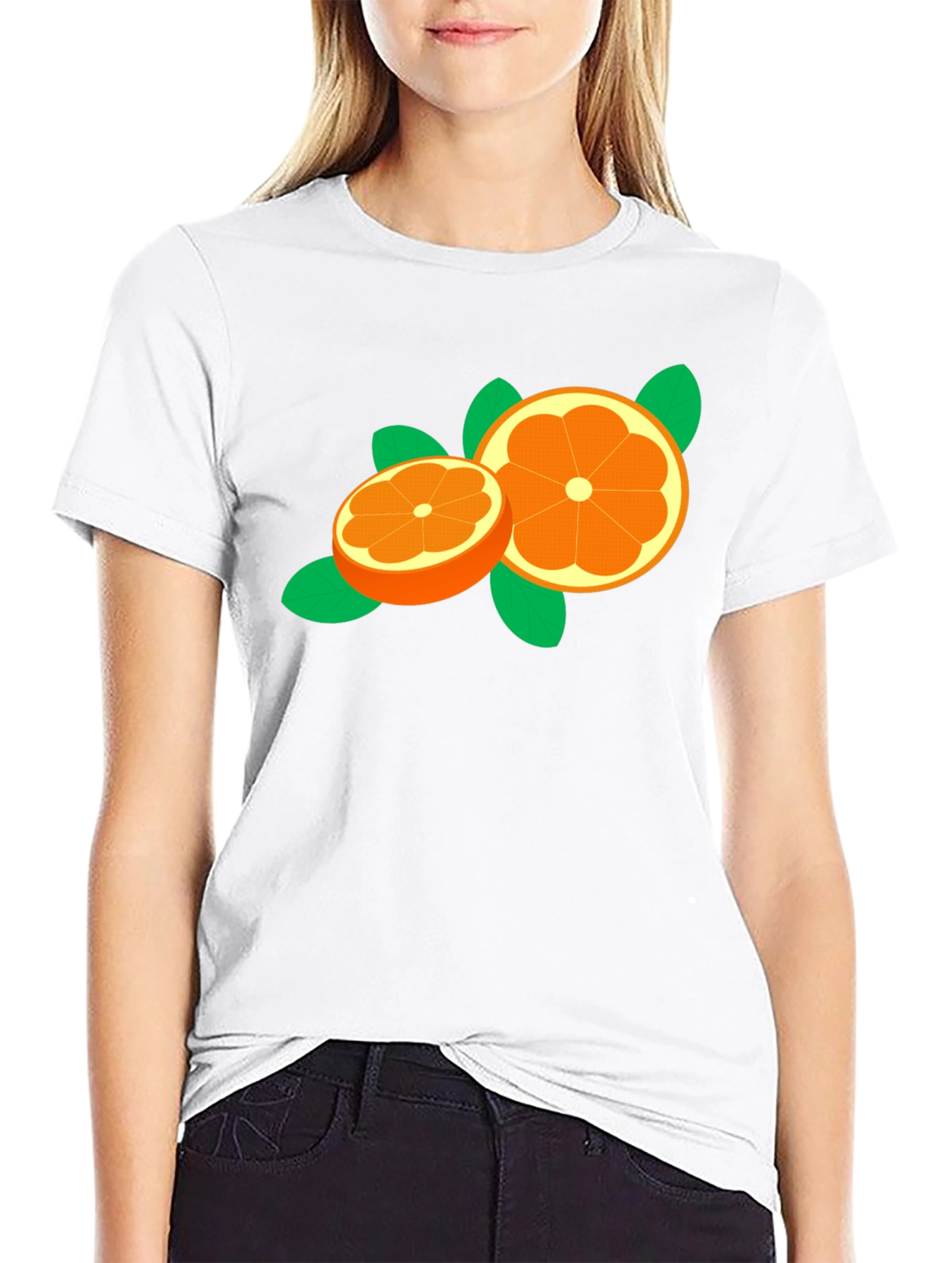 Orange Slice Graphic Tee - Trendy Fruit Design