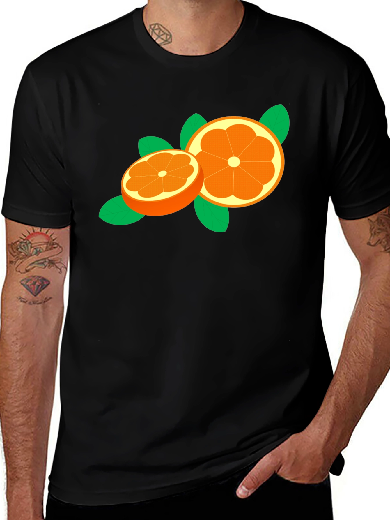 Orange Slice Graphic Tee - Trendy Fruit Design