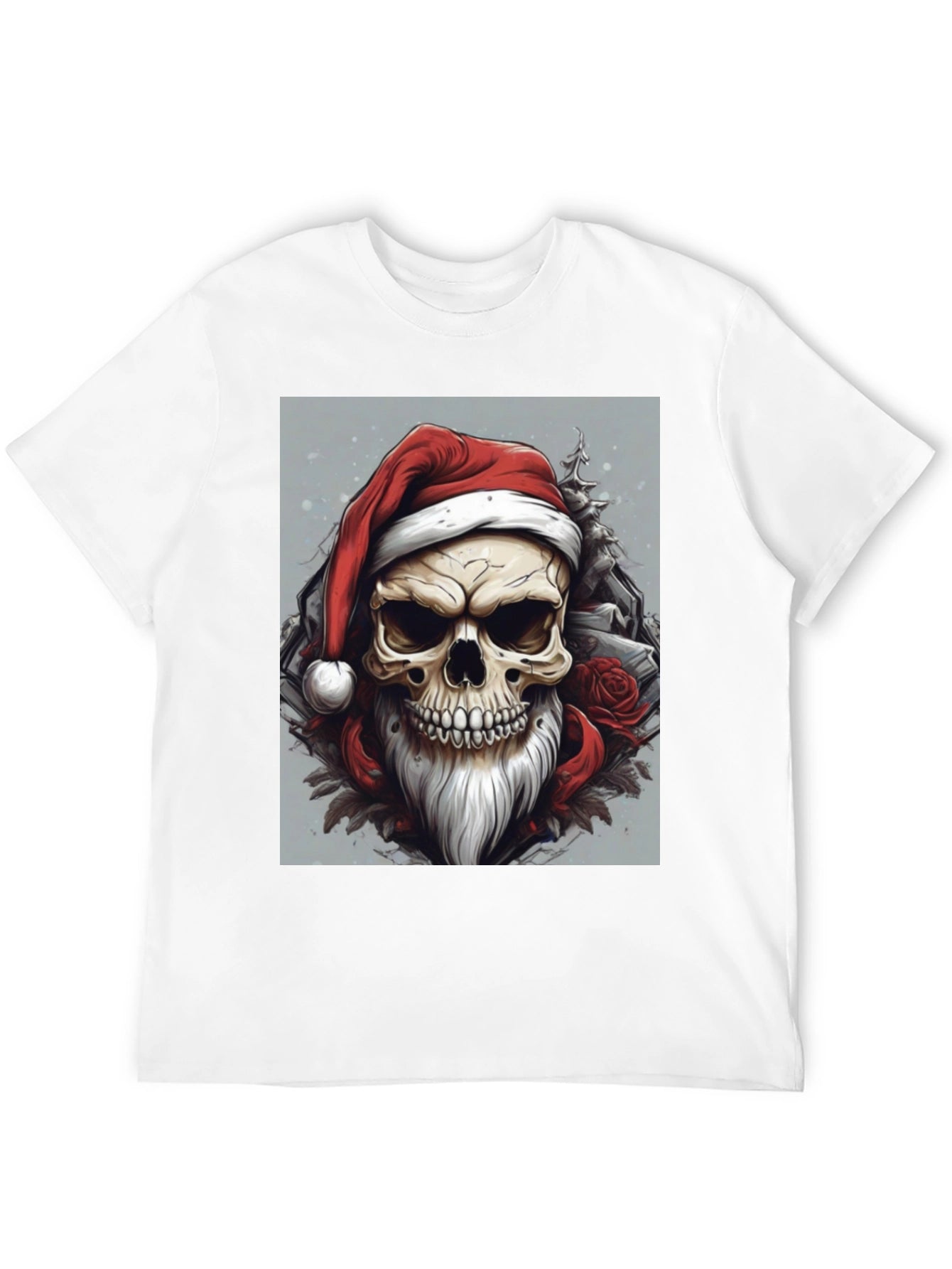 Skull Santa T-Shirt - Festive & Edgy Design