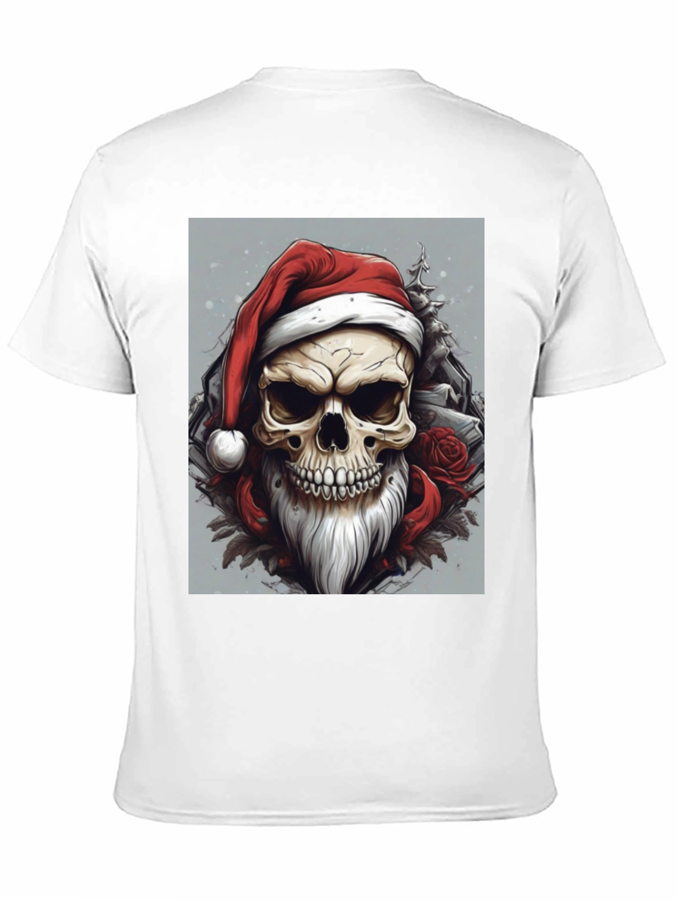 Skull Santa T-Shirt - Festive & Edgy Design