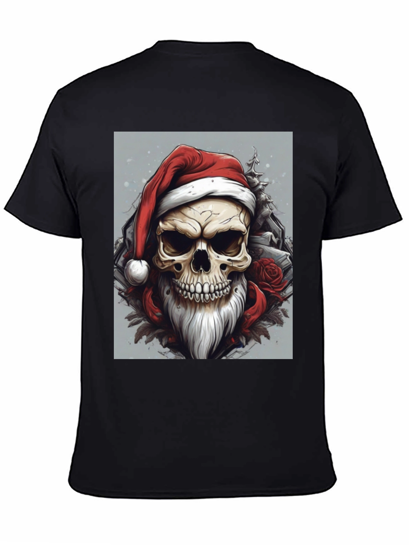 Skull Santa T-Shirt - Festive & Edgy Design