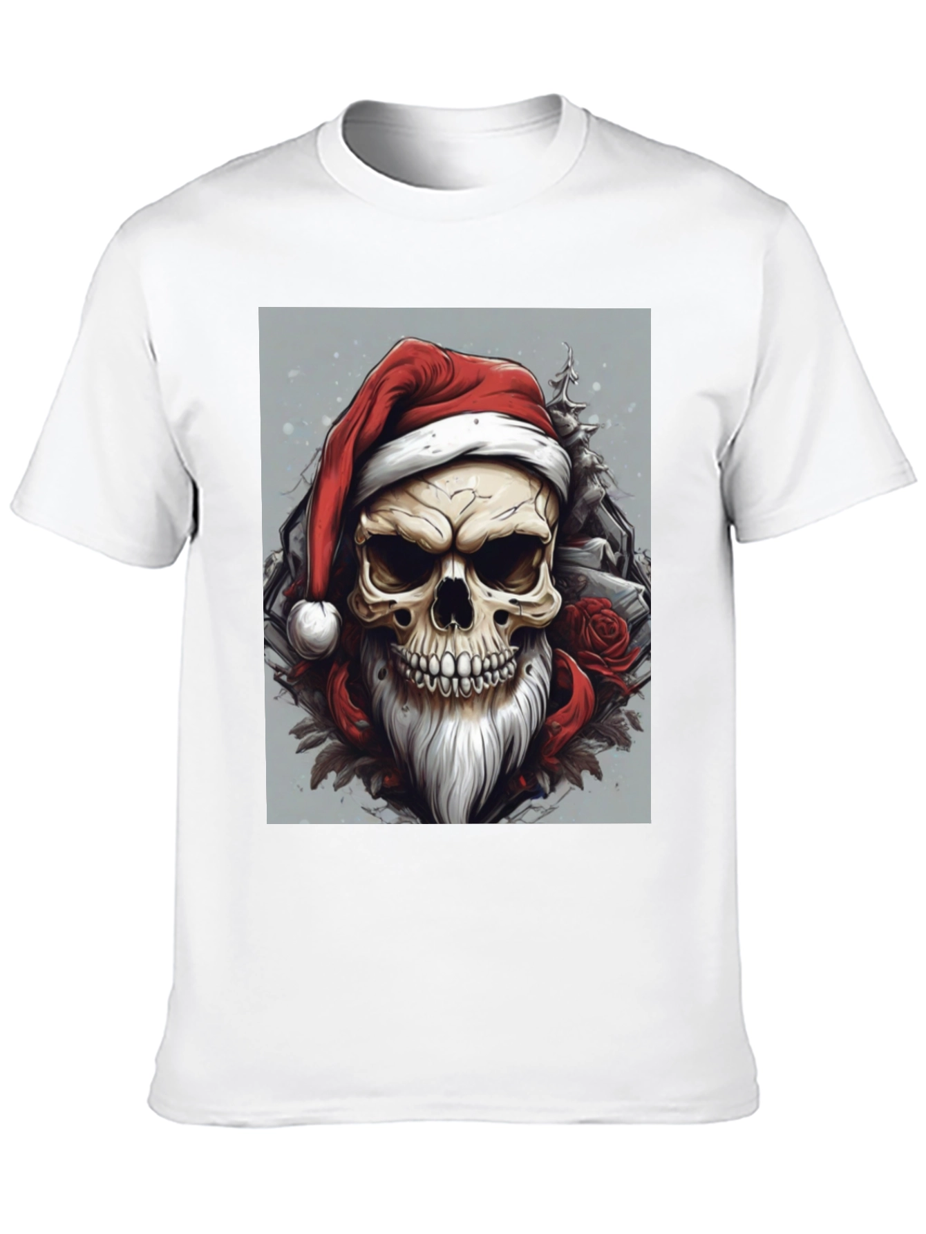 Skull Santa T-Shirt - Festive & Edgy Design