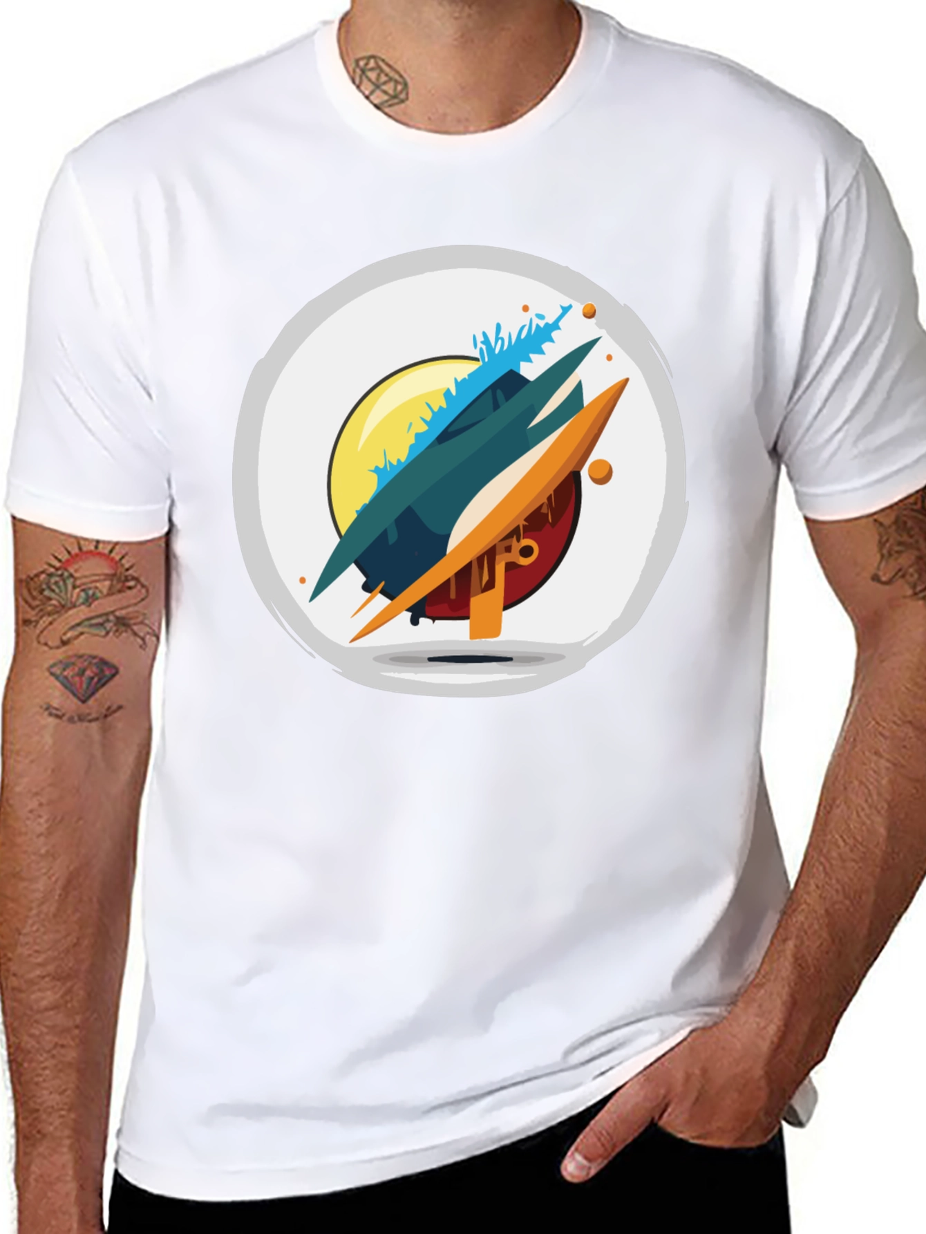 Abstract Graphic Tee - Modern Art Shirt