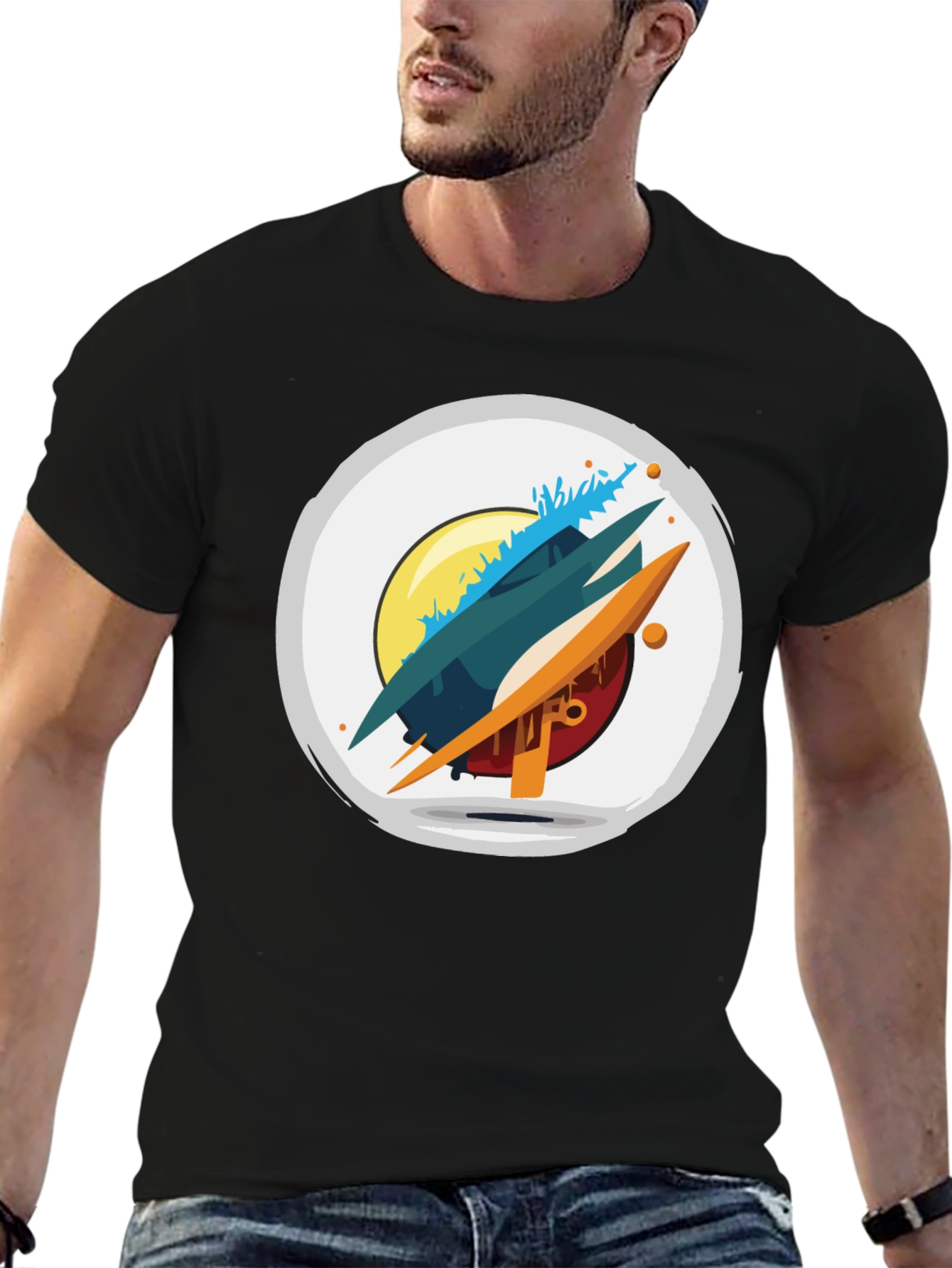 Abstract Graphic Tee - Modern Art Shirt