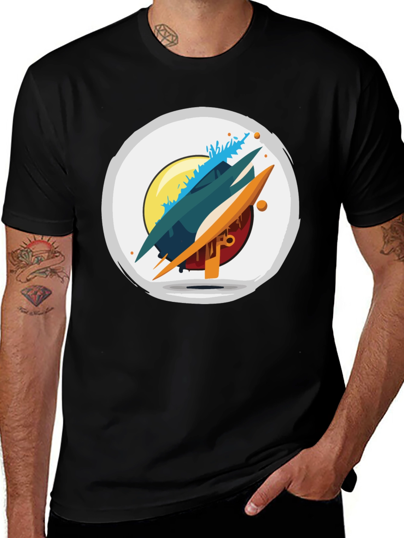 Abstract Graphic Tee - Modern Art Shirt