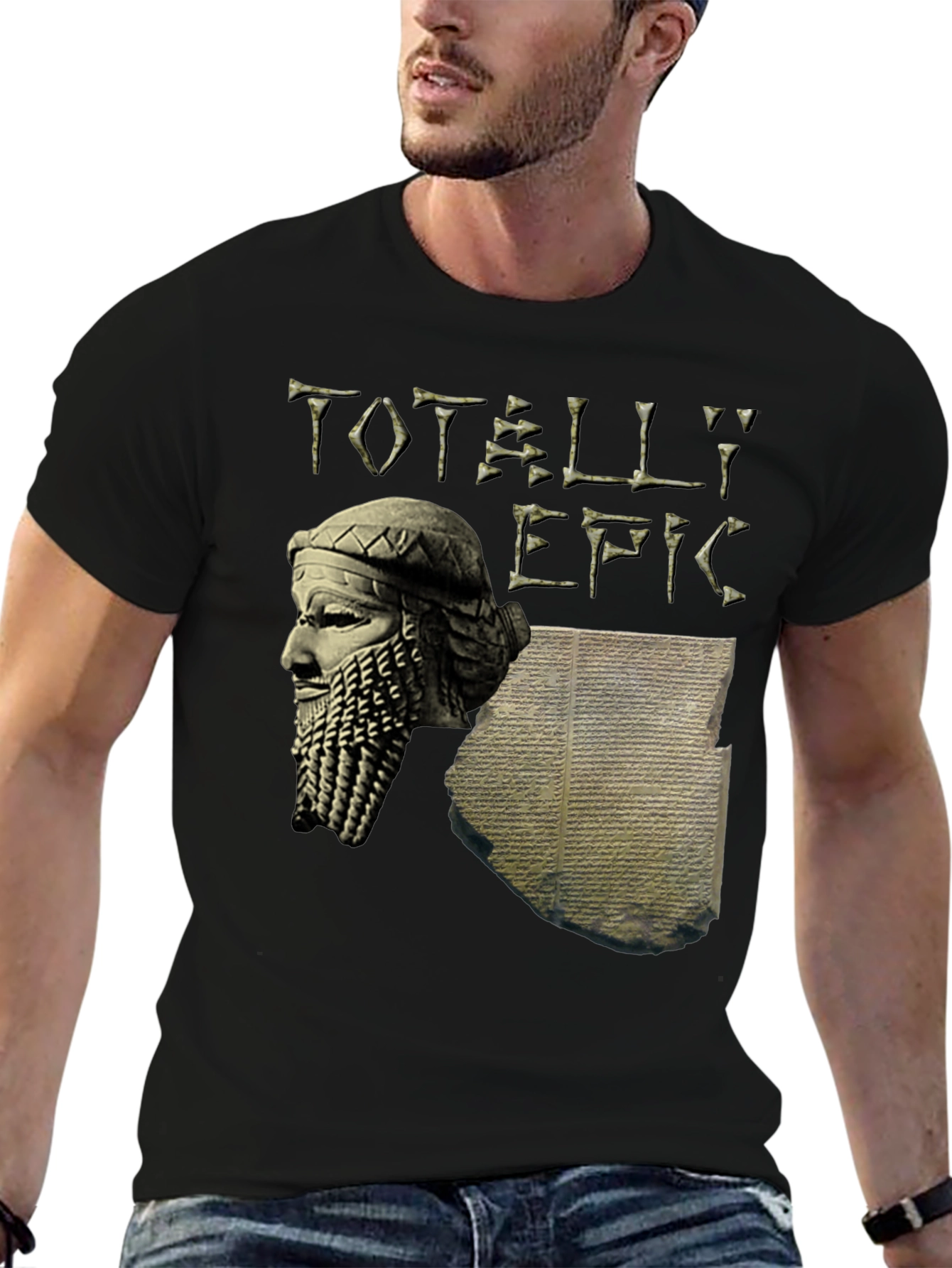 Totally Epic Gilgamesh T-Shirt - Black Cotton Tee