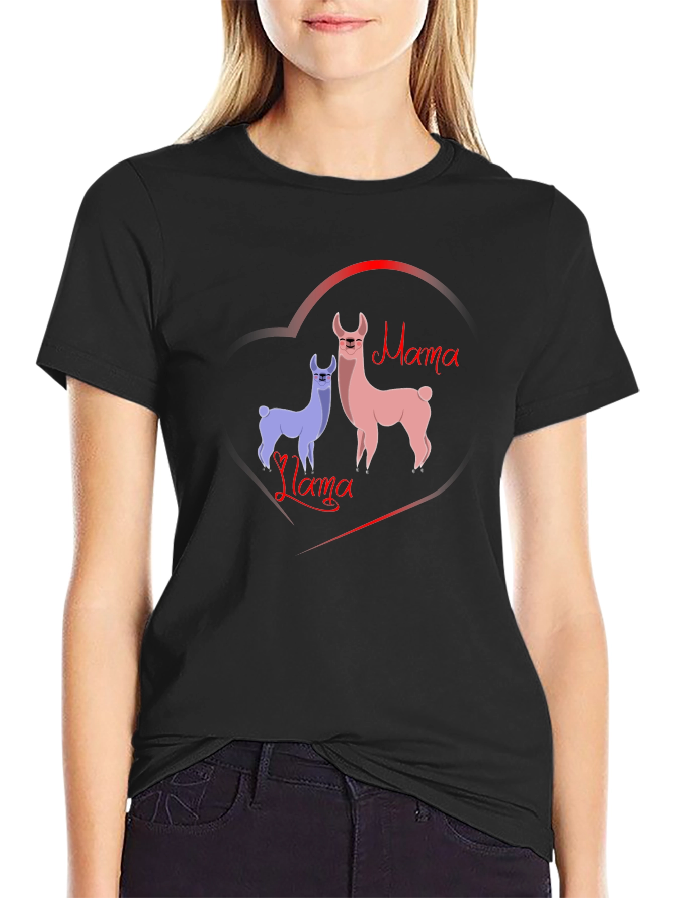 Mama Llama T-Shirt - Cute Cartoon Graphic Tee