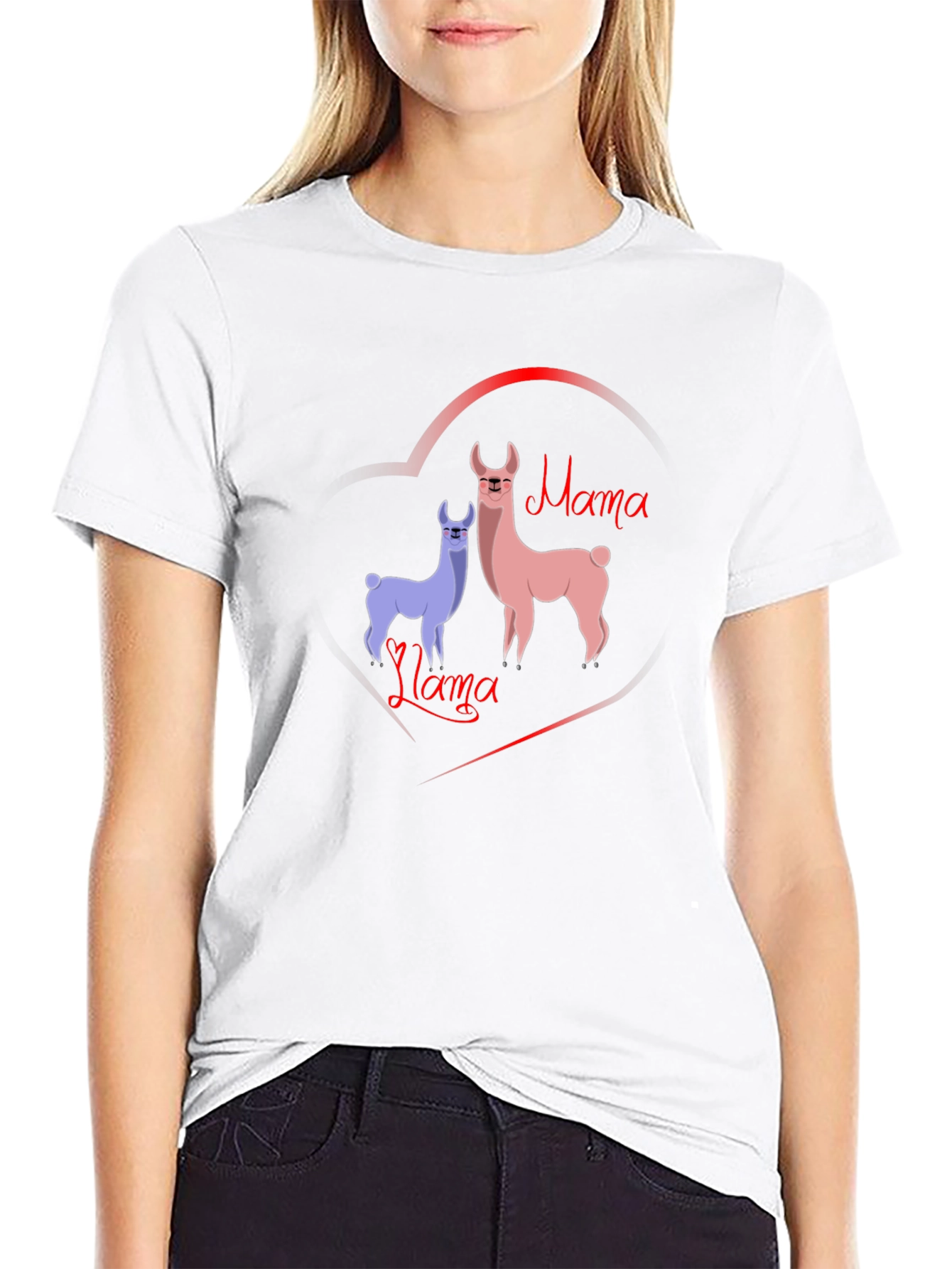 Mama Llama T-Shirt - Cute Cartoon Graphic Tee