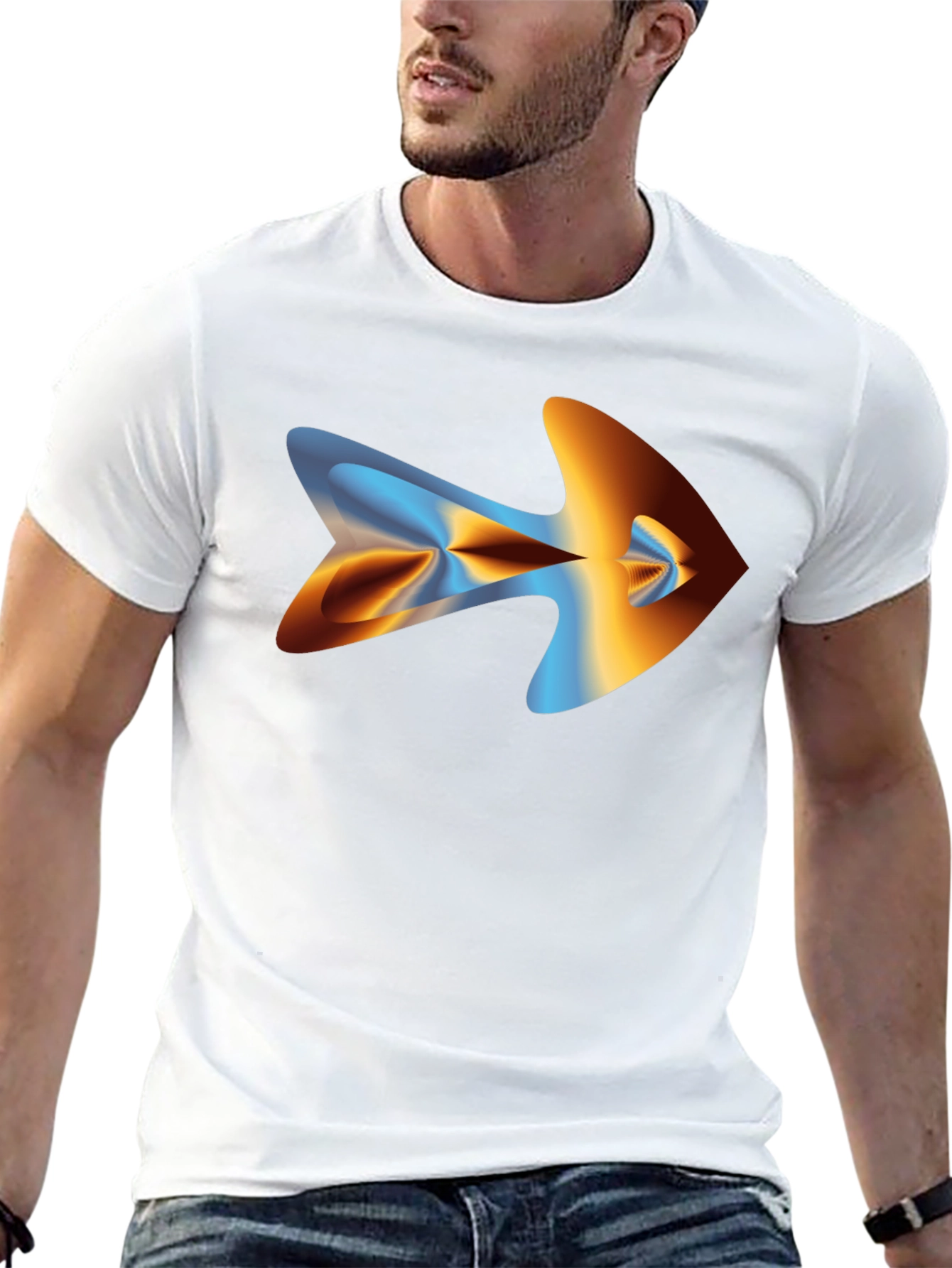 Abstract Arrow Graphic Tee - Mens Black T-Shirt