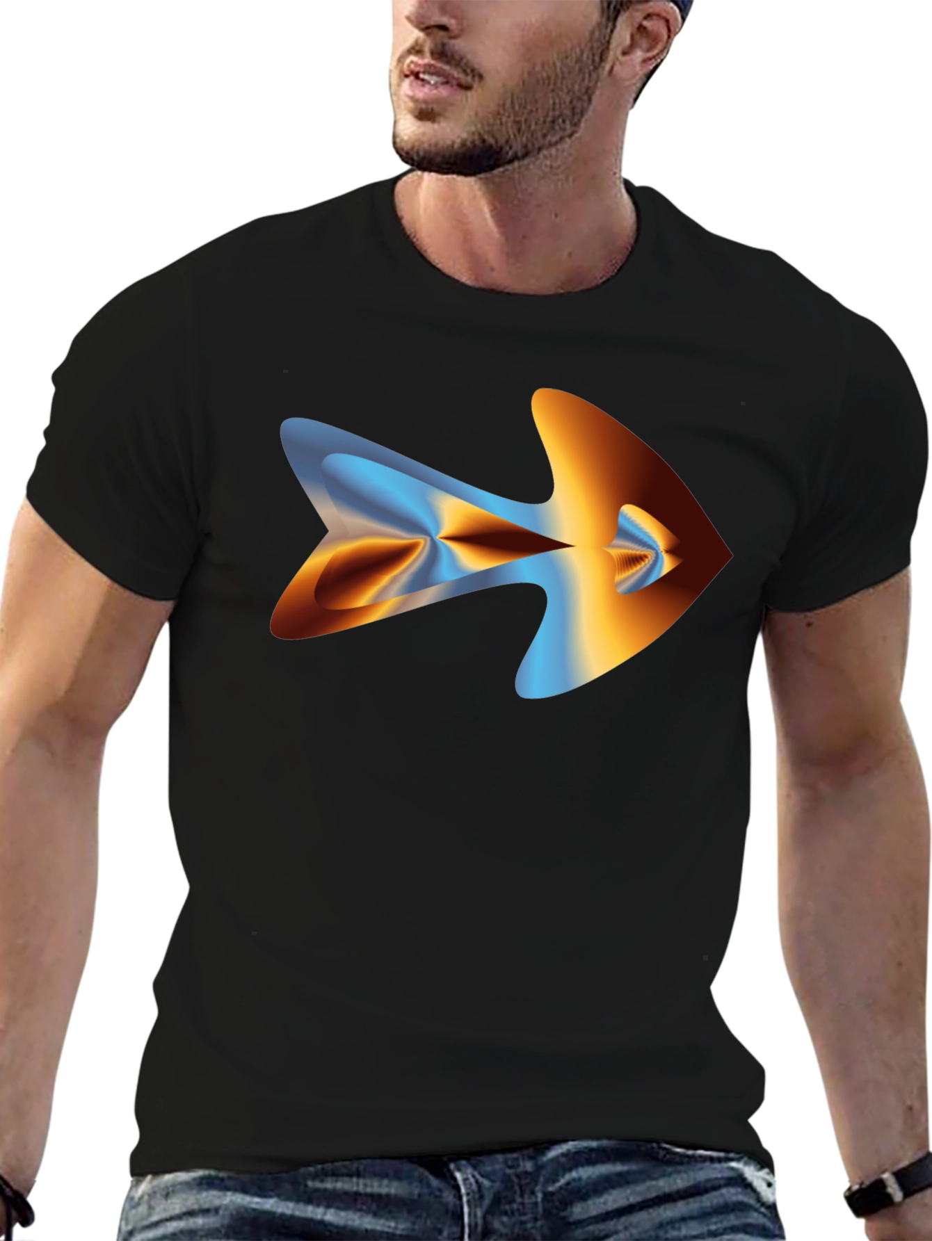 Abstract Arrow Graphic Tee - Mens Black T-Shirt