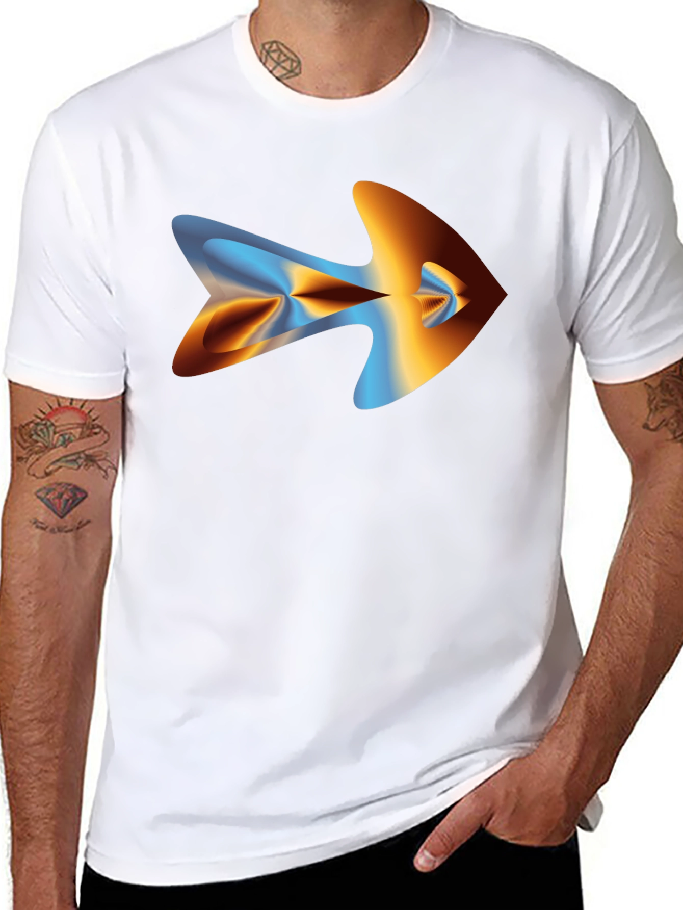 Abstract Arrow Graphic Tee - Mens Black T-Shirt
