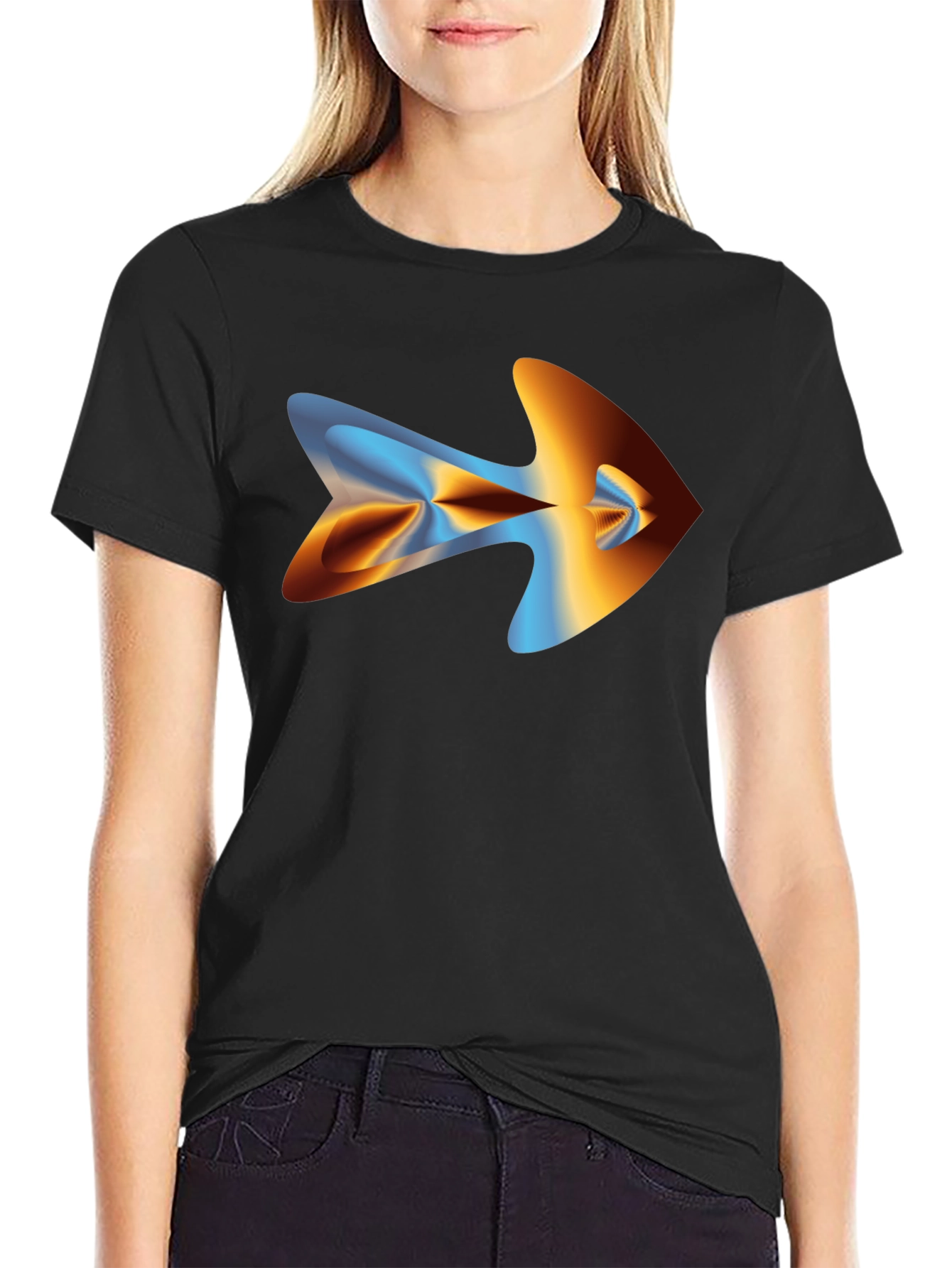 Abstract Arrow Graphic Tee - Mens Black T-Shirt