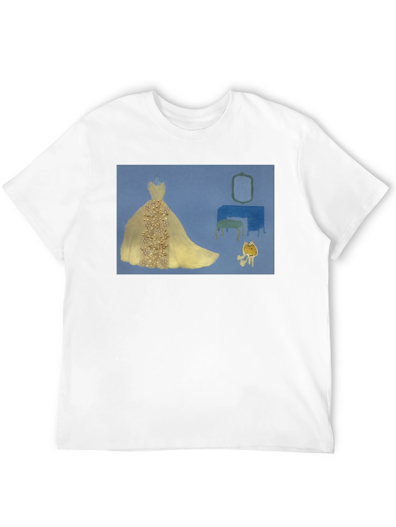 Elegant Dress Art Graphic Black T-Shirt