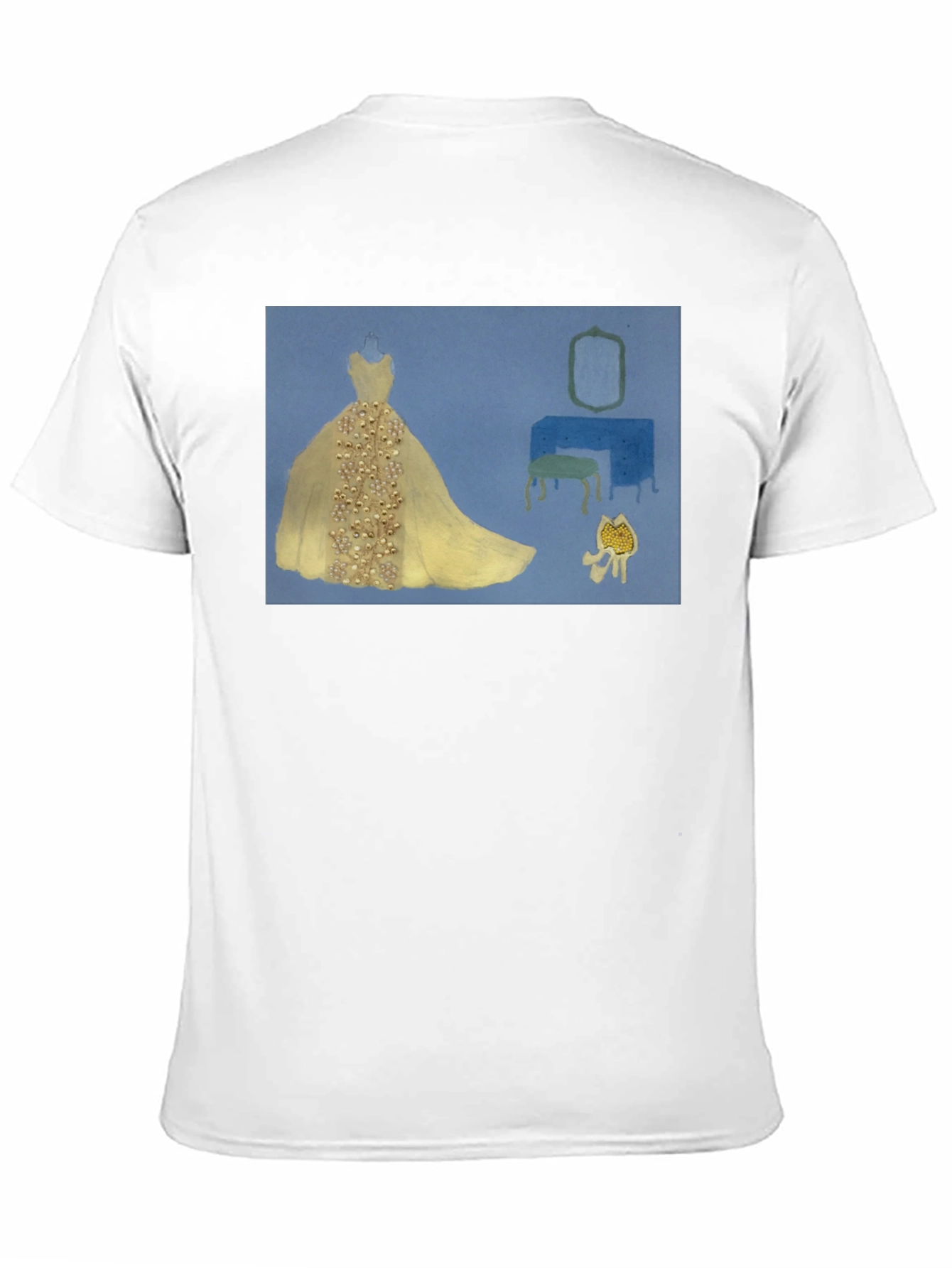 Elegant Dress Art Graphic Black T-Shirt
