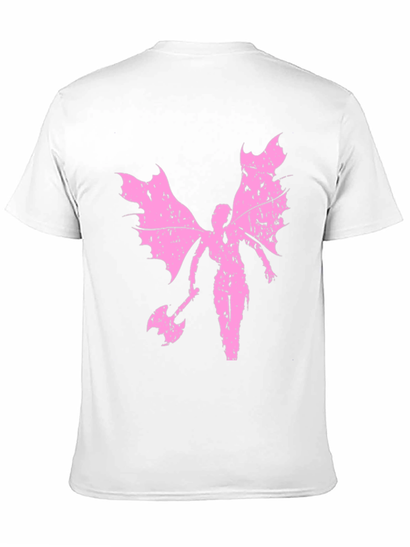 Grunge Winged Fairy Axe Black T-Shirt