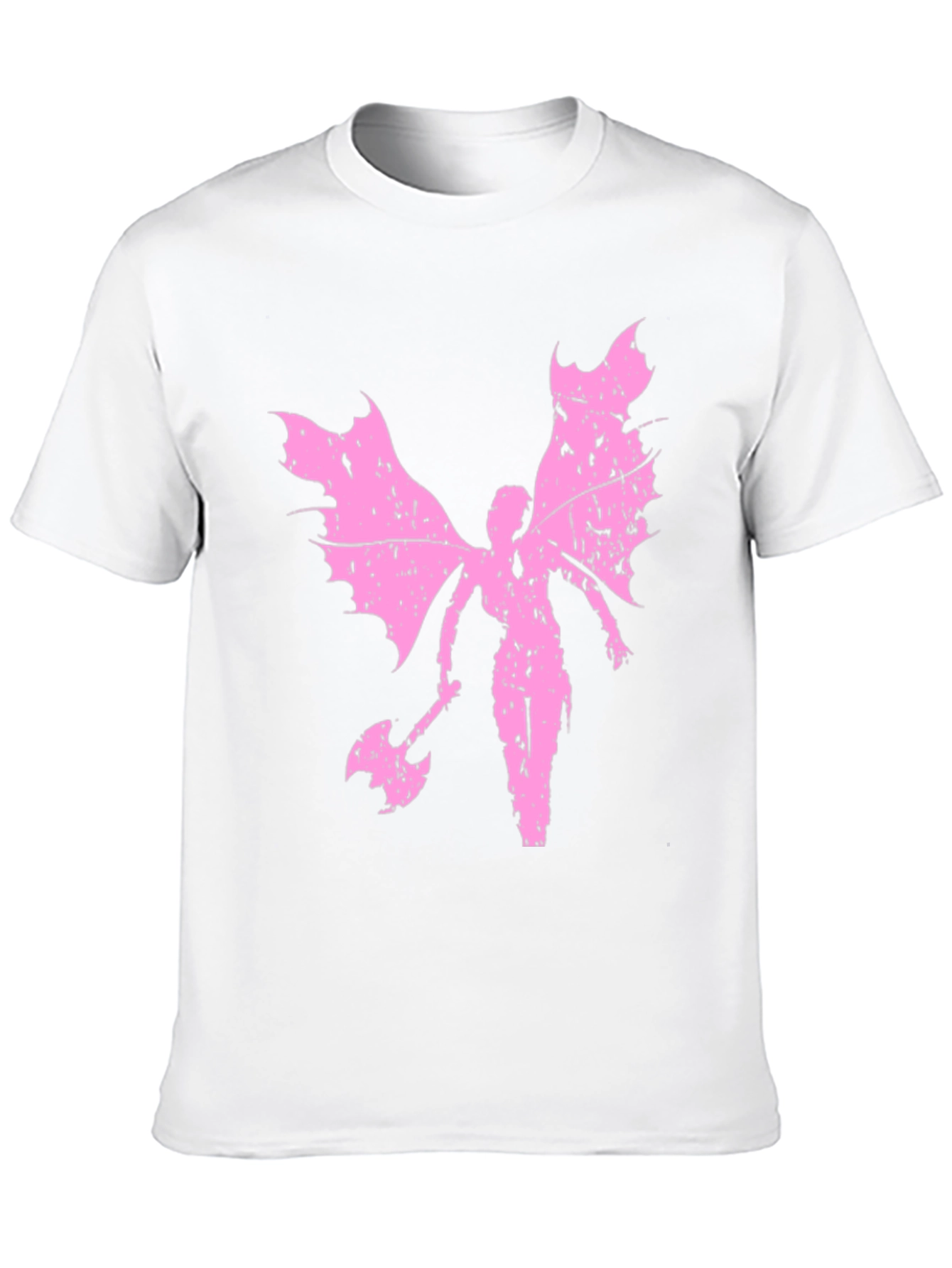Grunge Winged Fairy Axe Black T-Shirt