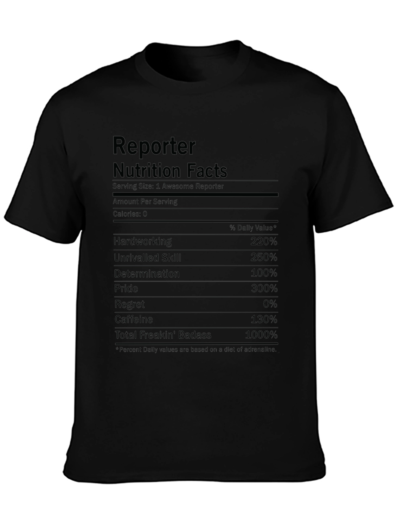 Reporter Nutrition Facts T-Shirt