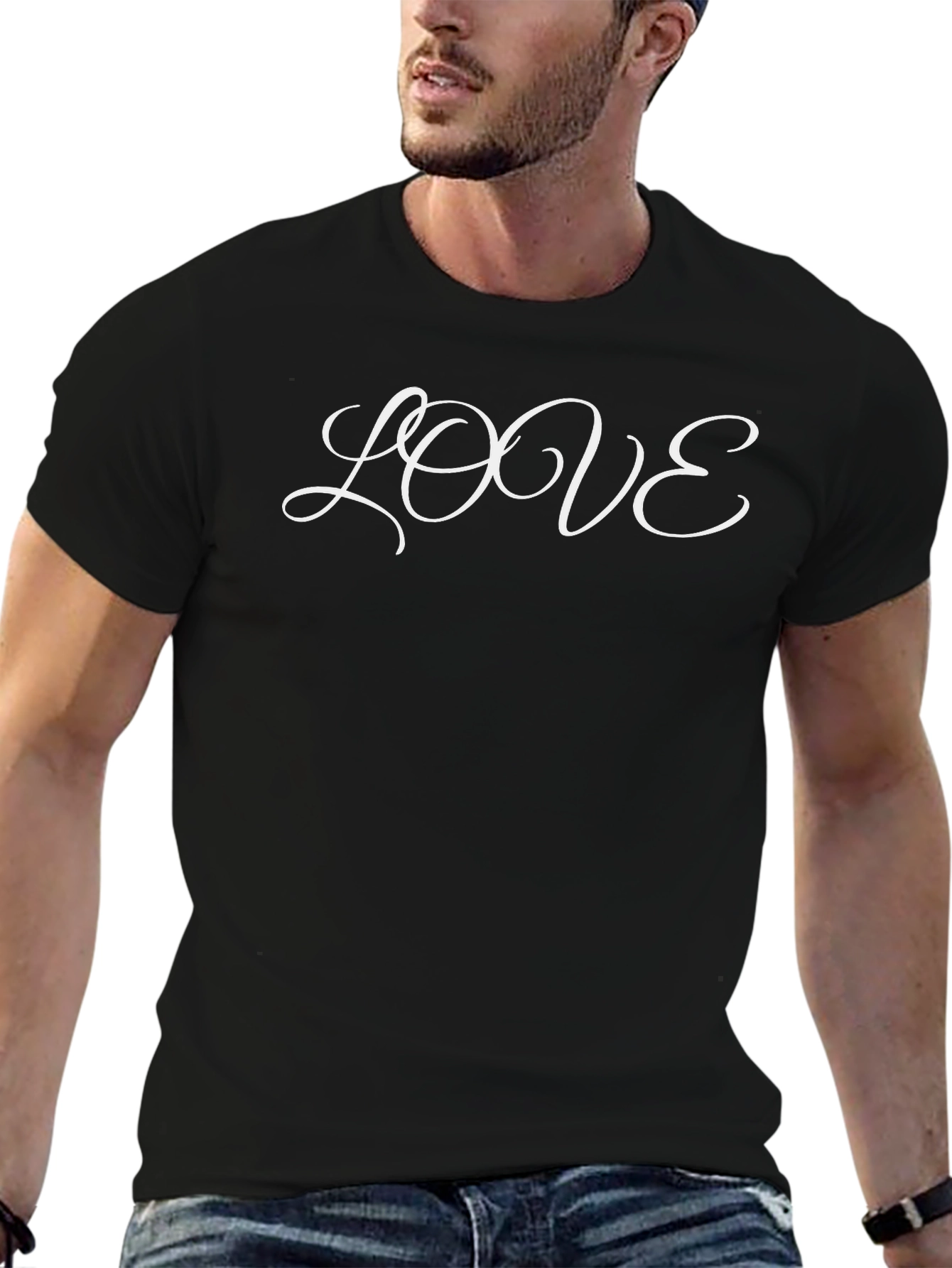Love Script Black T-Shirt
