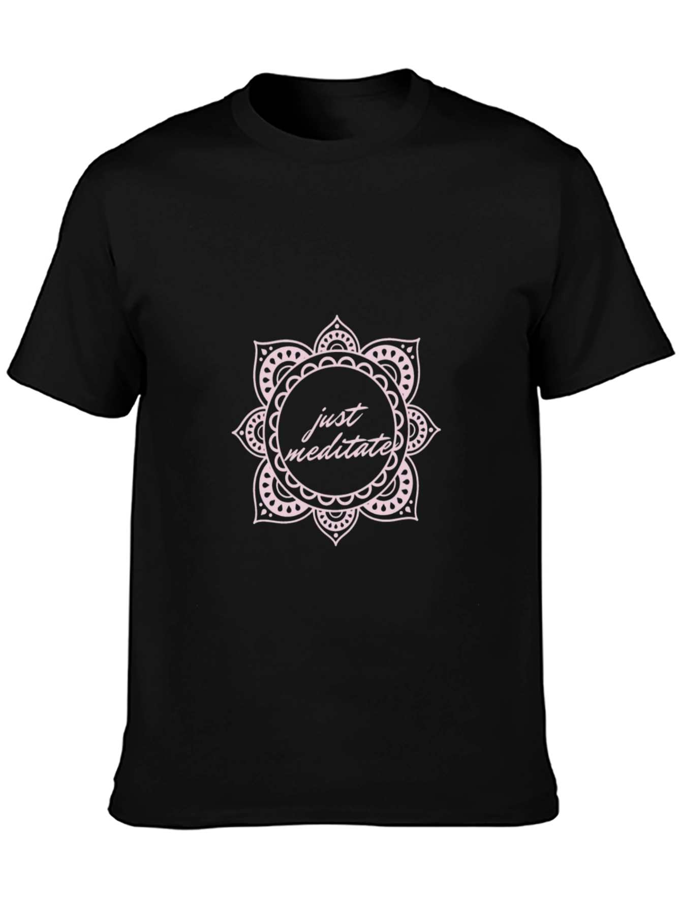 Just Meditate Graphic T-Shirt - Black Crew Neck Tee