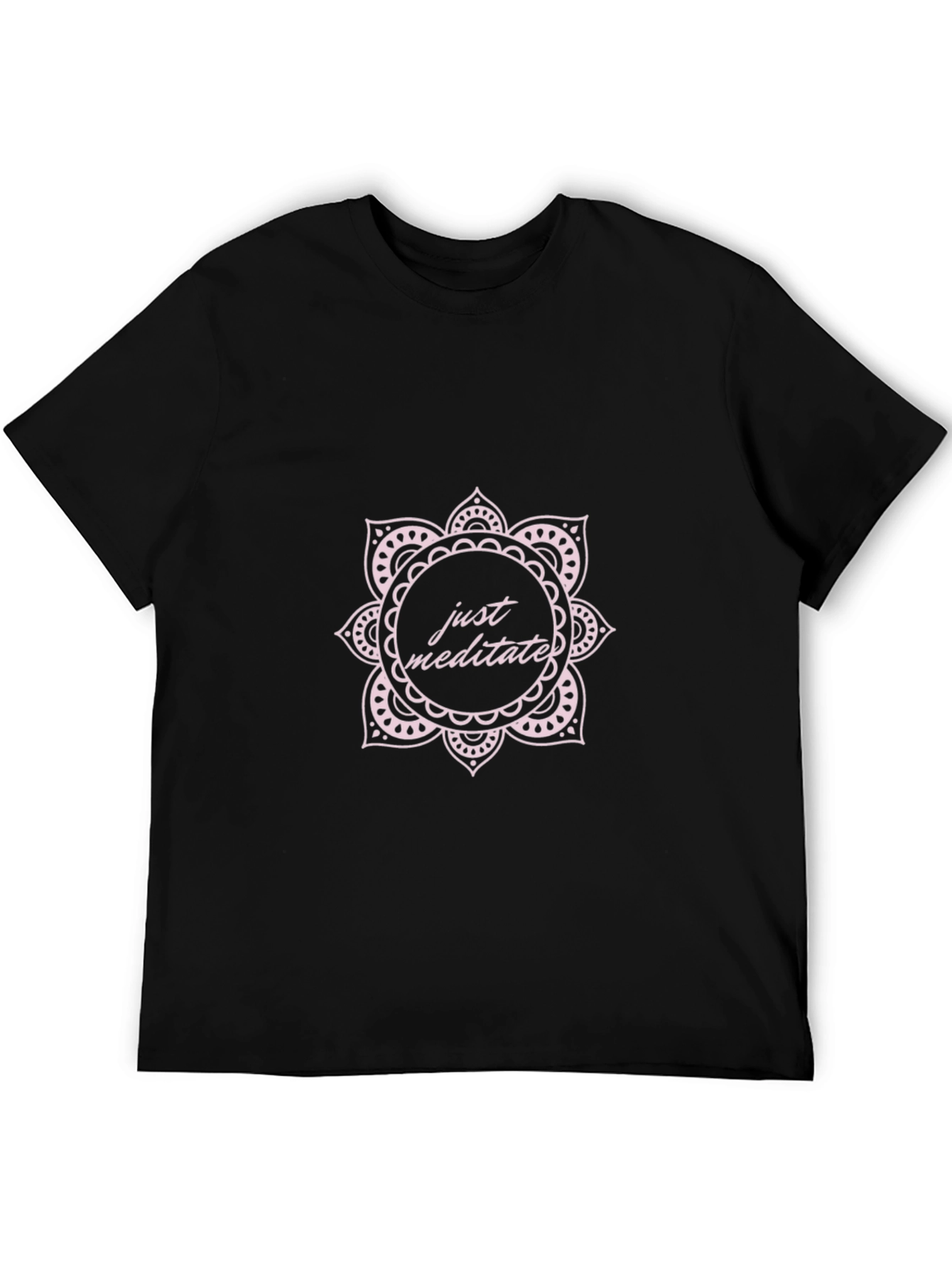 Just Meditate Graphic T-Shirt - Black Crew Neck Tee