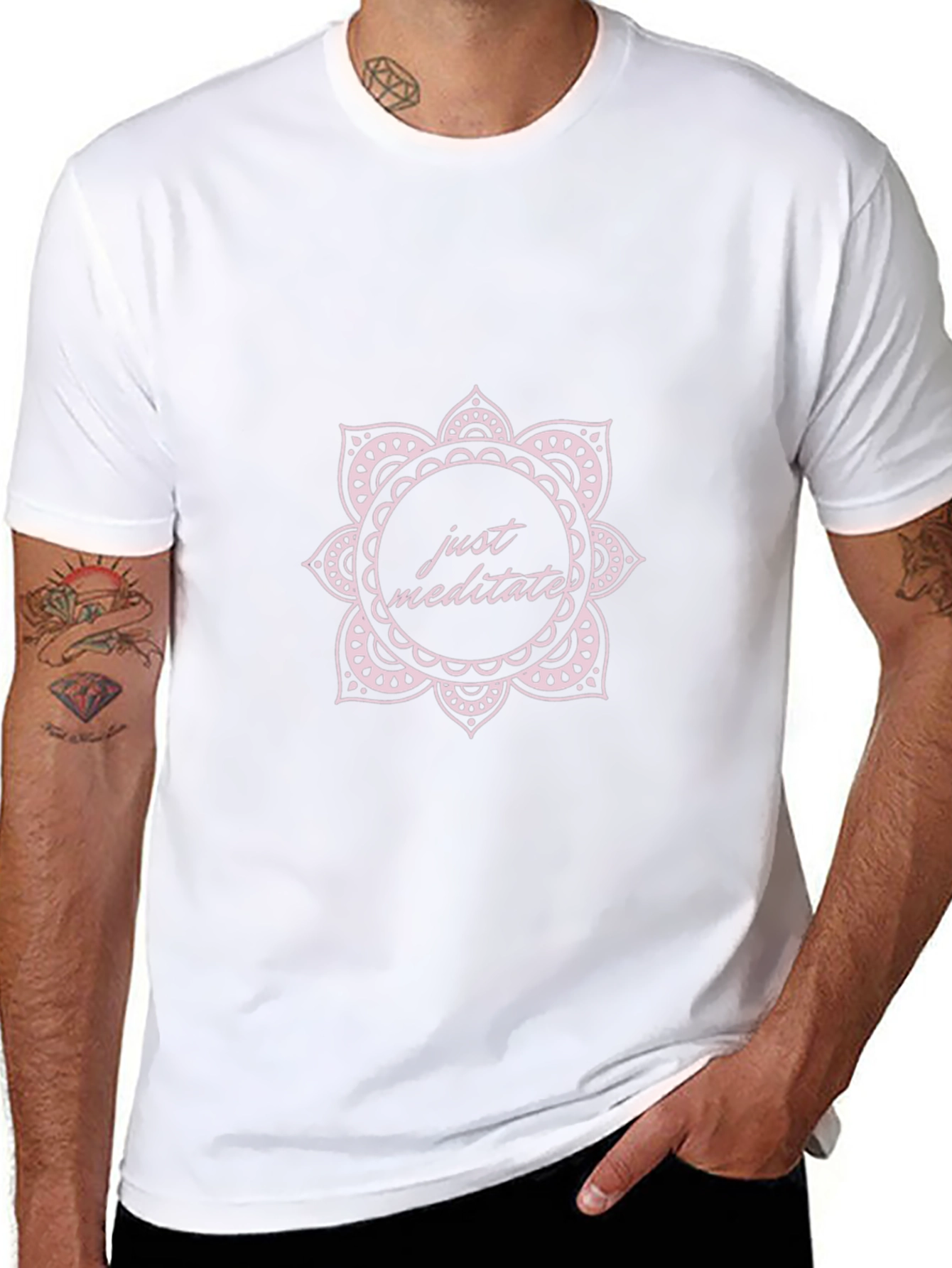 Just Meditate Graphic T-Shirt - Black Crew Neck Tee