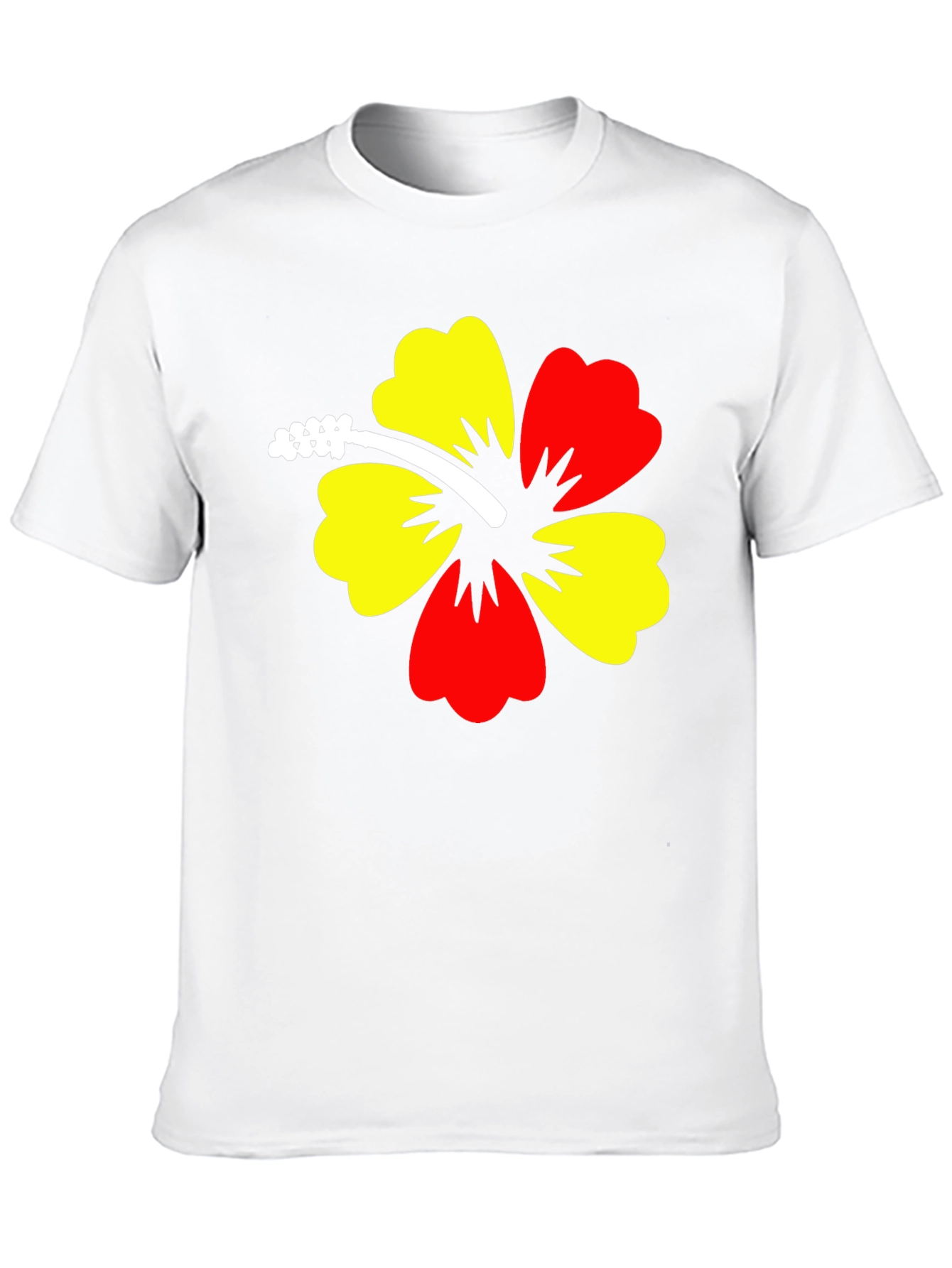 Hibiscus Flower Graphic Black T-Shirt