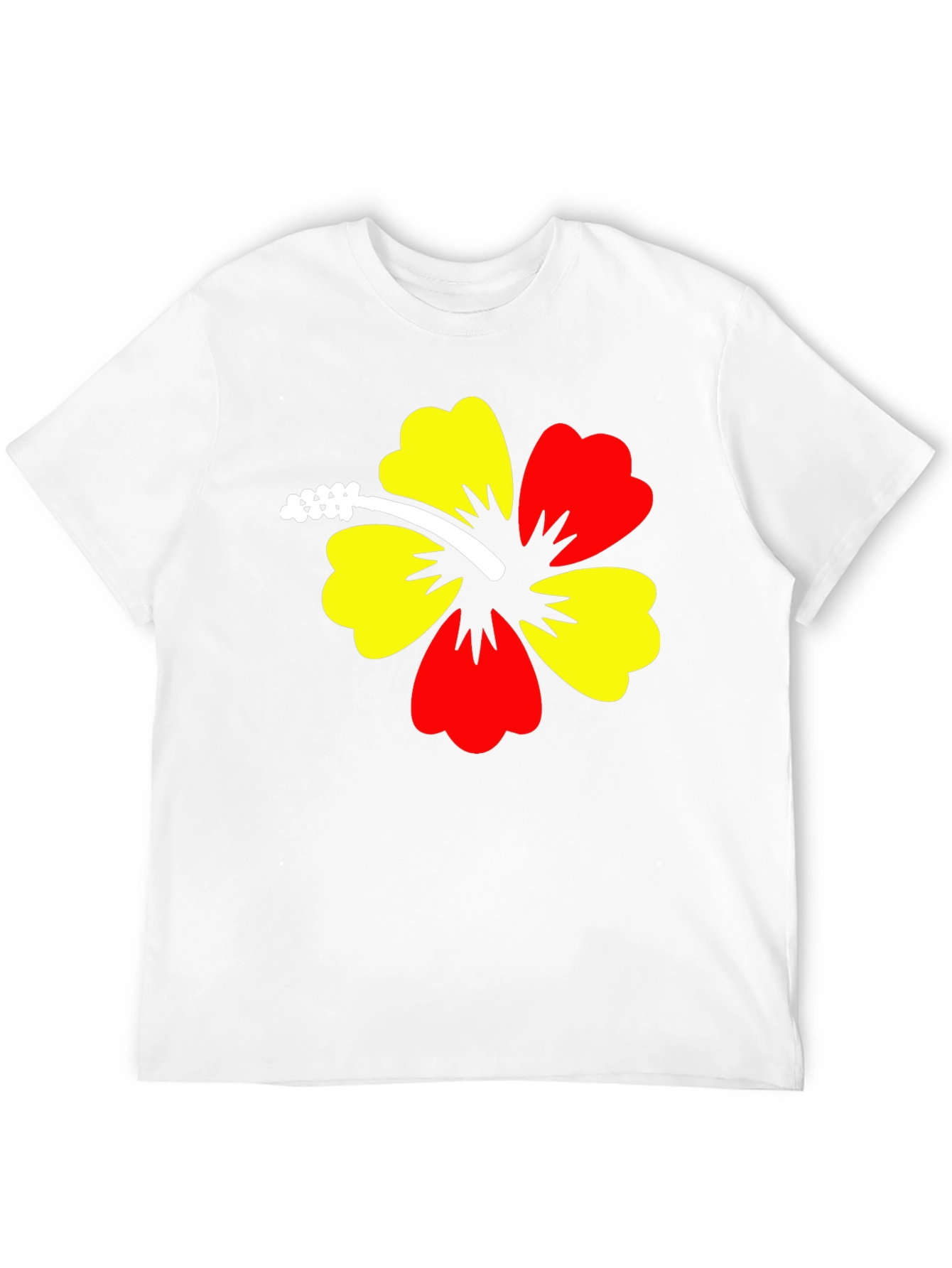 Hibiscus Flower Graphic Black T-Shirt