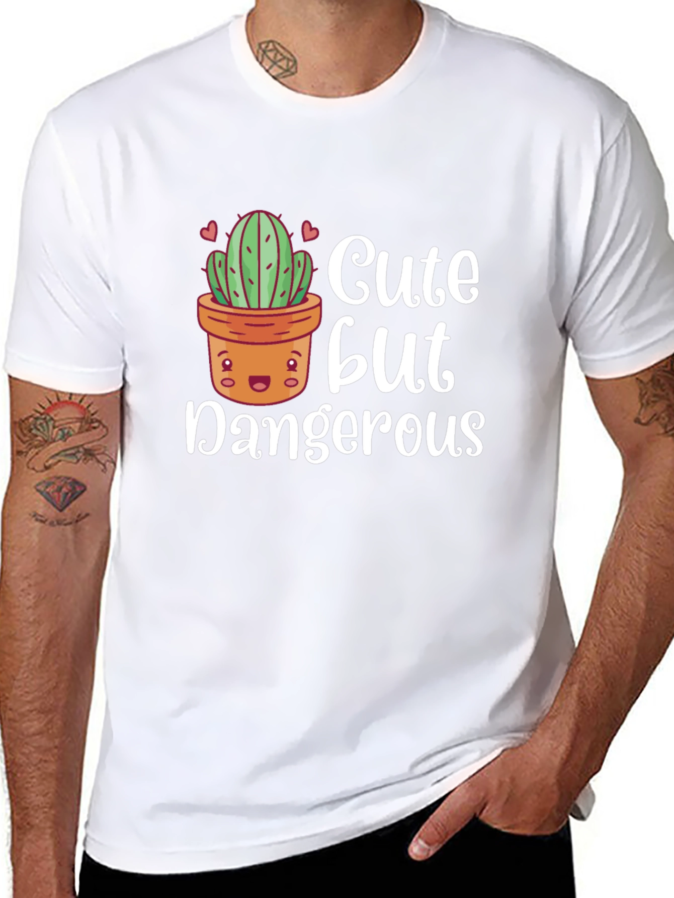 Cute But Dangerous Cactus Graphic T-Shirt