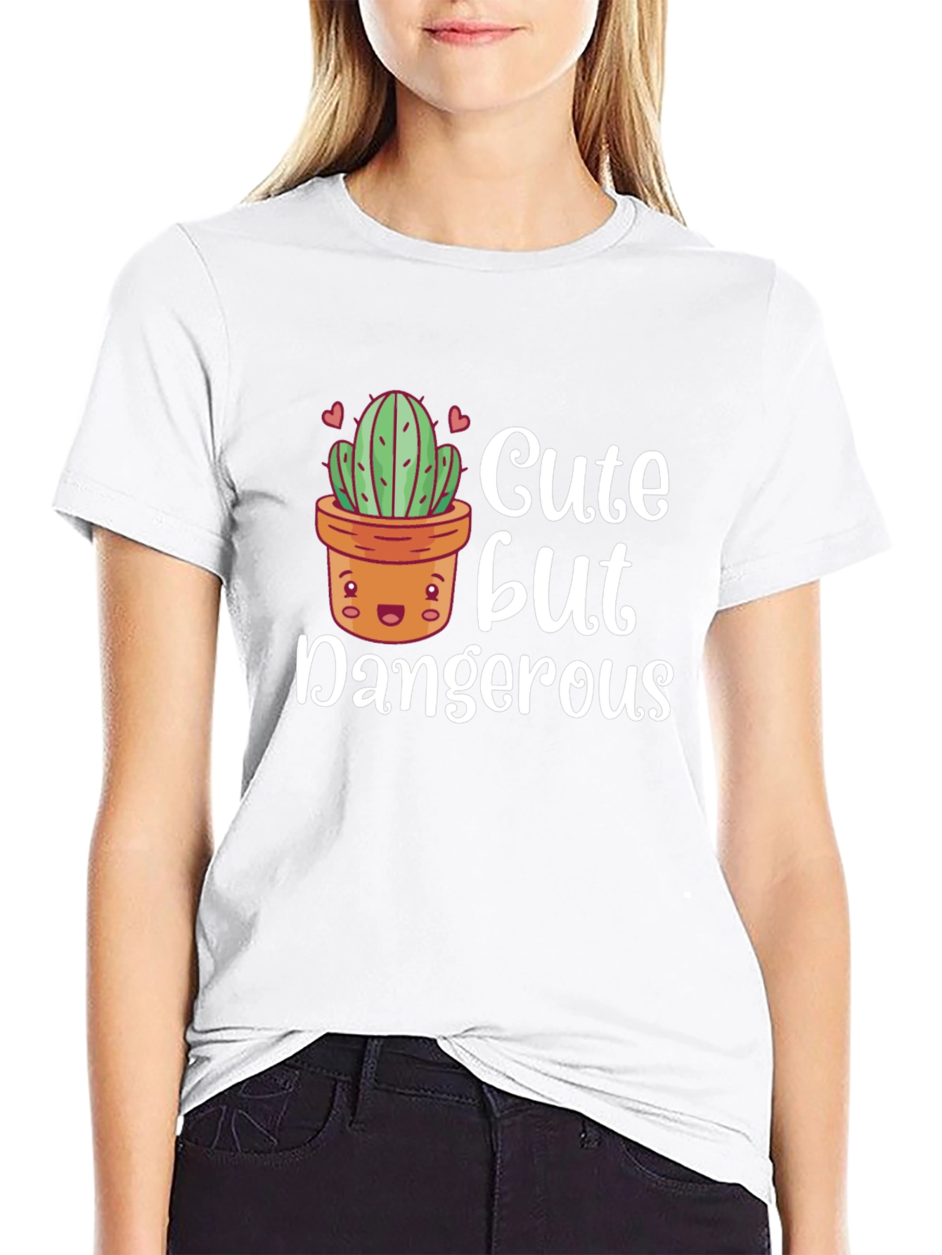 Cute But Dangerous Cactus Graphic T-Shirt