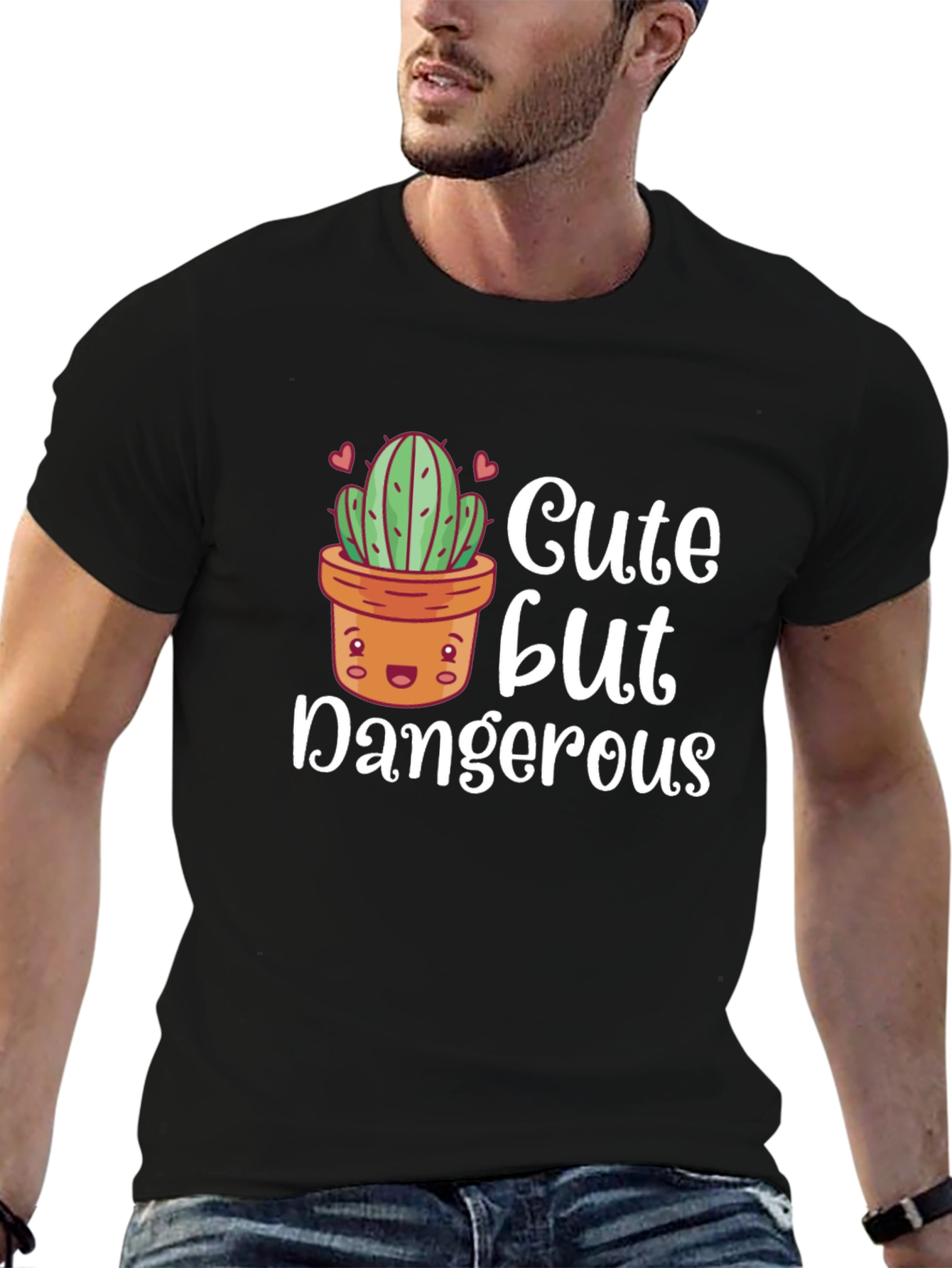 Cute But Dangerous Cactus Graphic T-Shirt