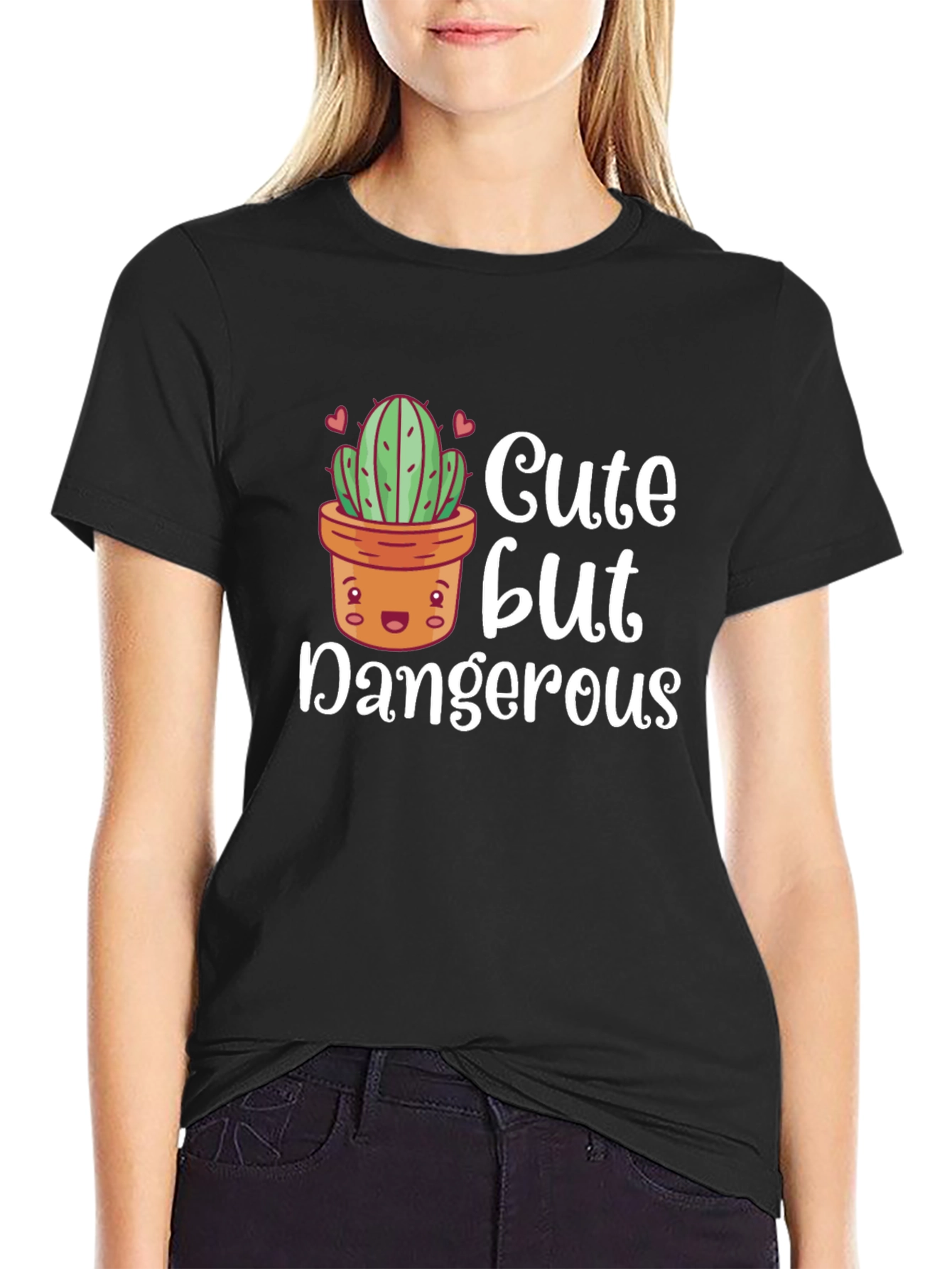 Cute But Dangerous Cactus Graphic T-Shirt