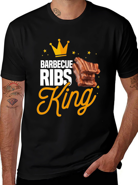 Barbecue Ribs King Graphic T-Shirt - Black