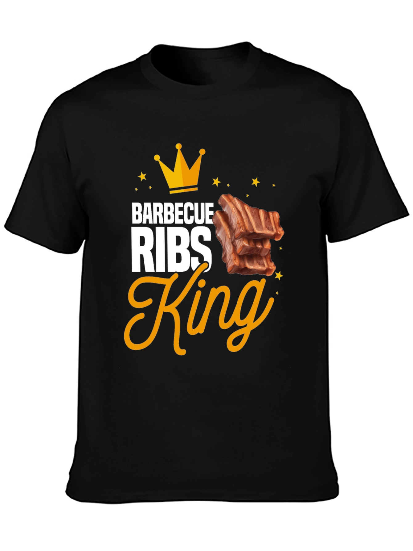 Barbecue Ribs King Graphic T-Shirt - Black