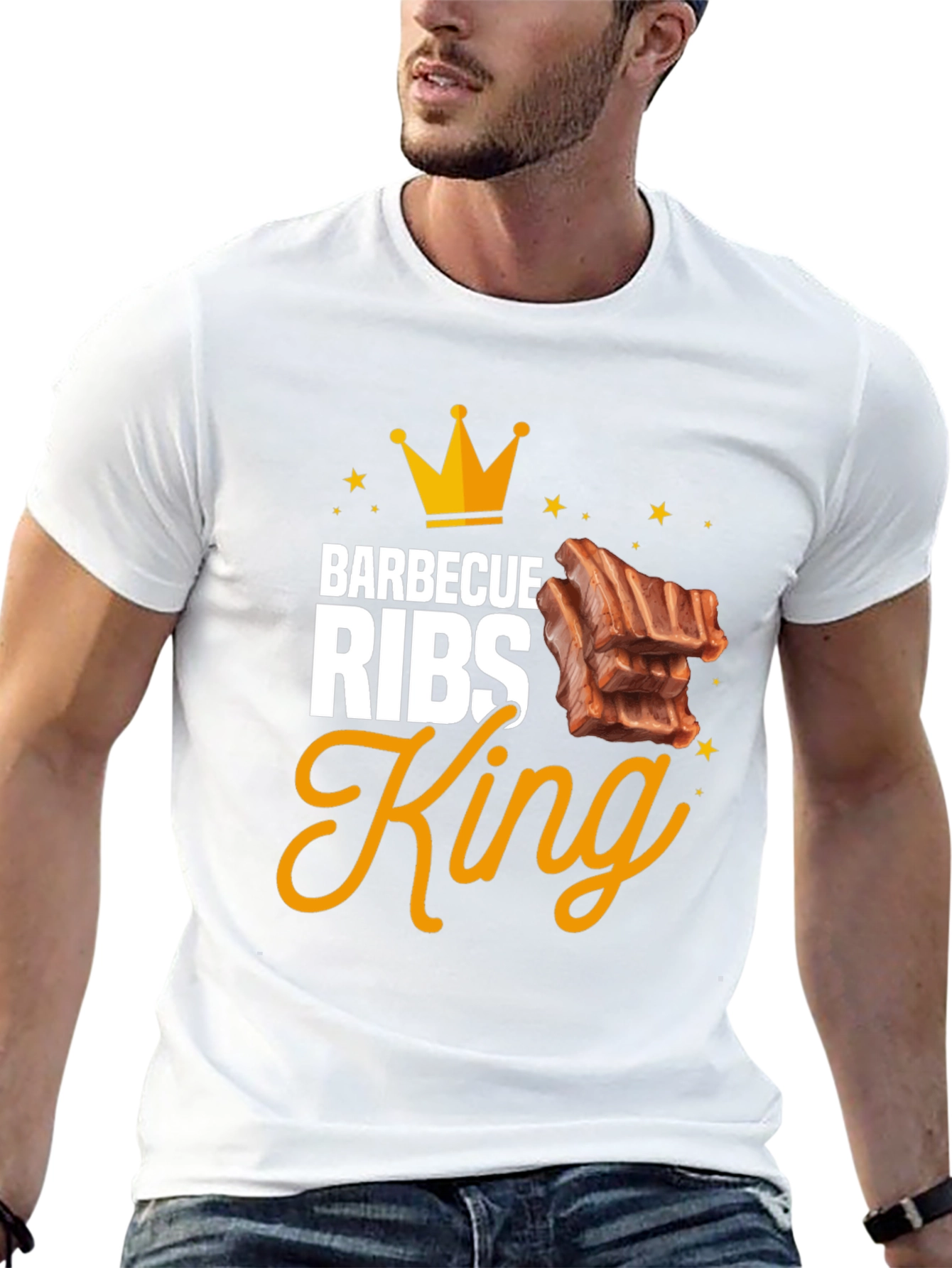 Barbecue Ribs King Graphic T-Shirt - Black