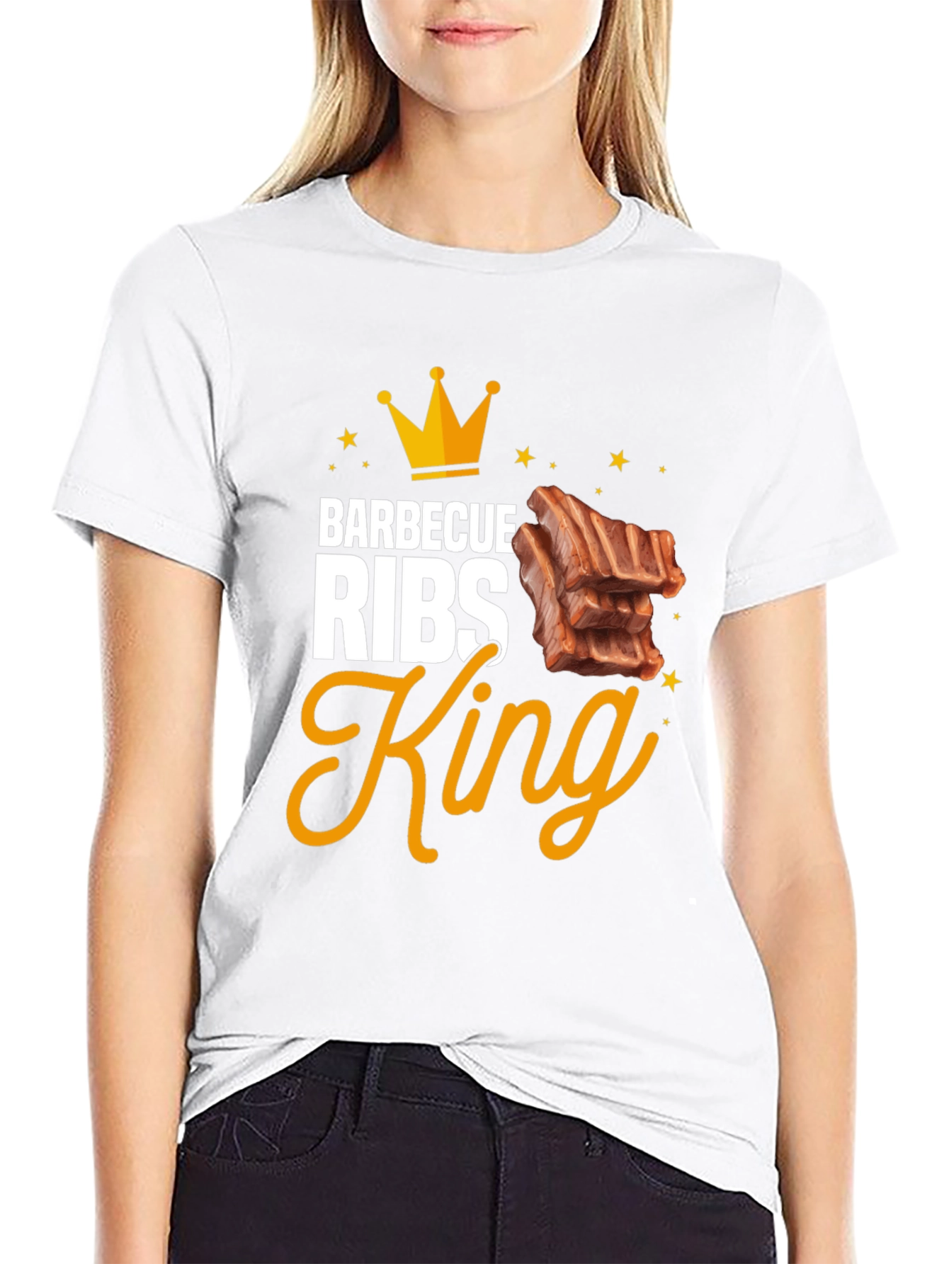 Barbecue Ribs King Graphic T-Shirt - Black