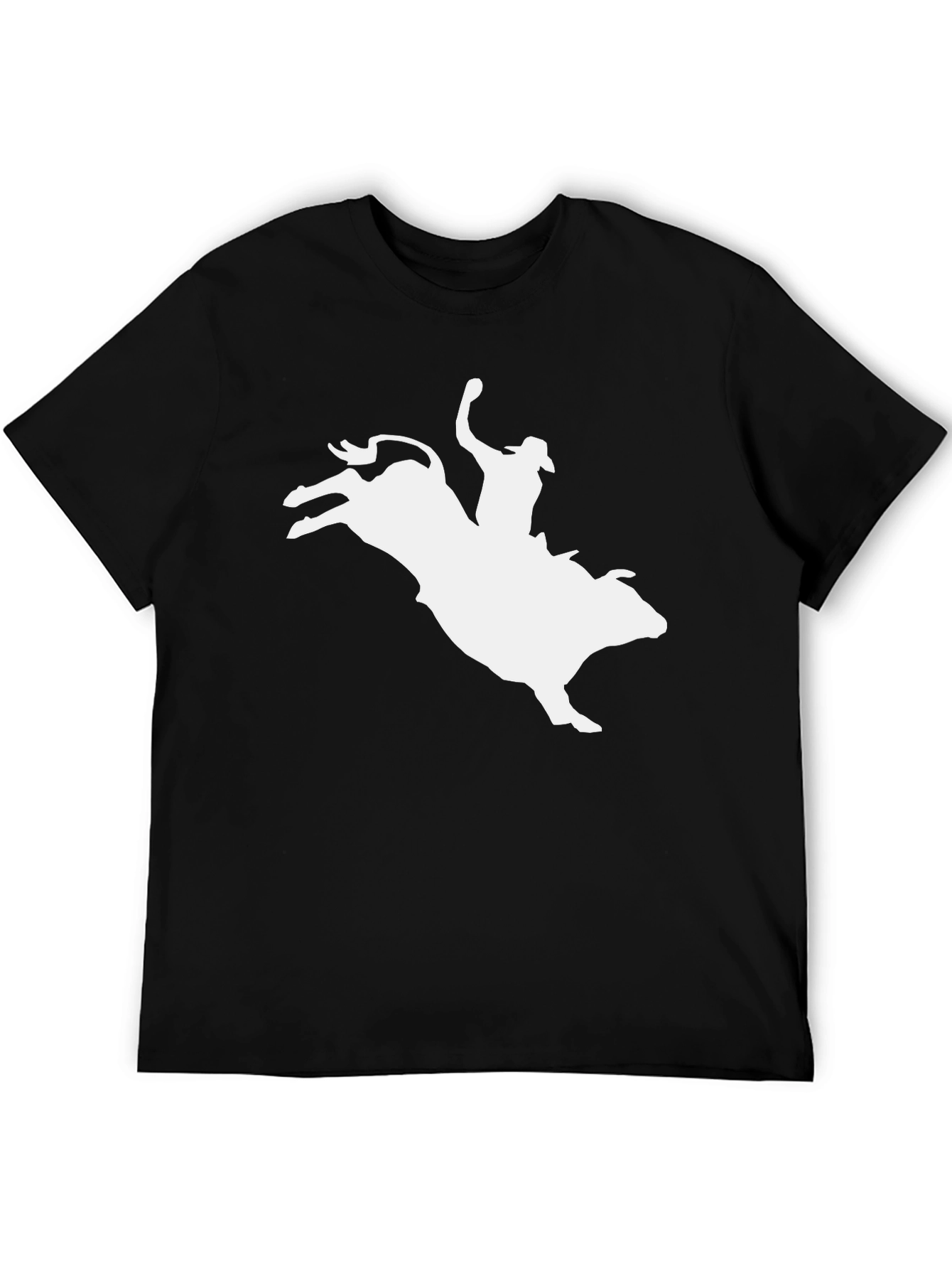 Cowboy Riding Bull Black Graphic Tee