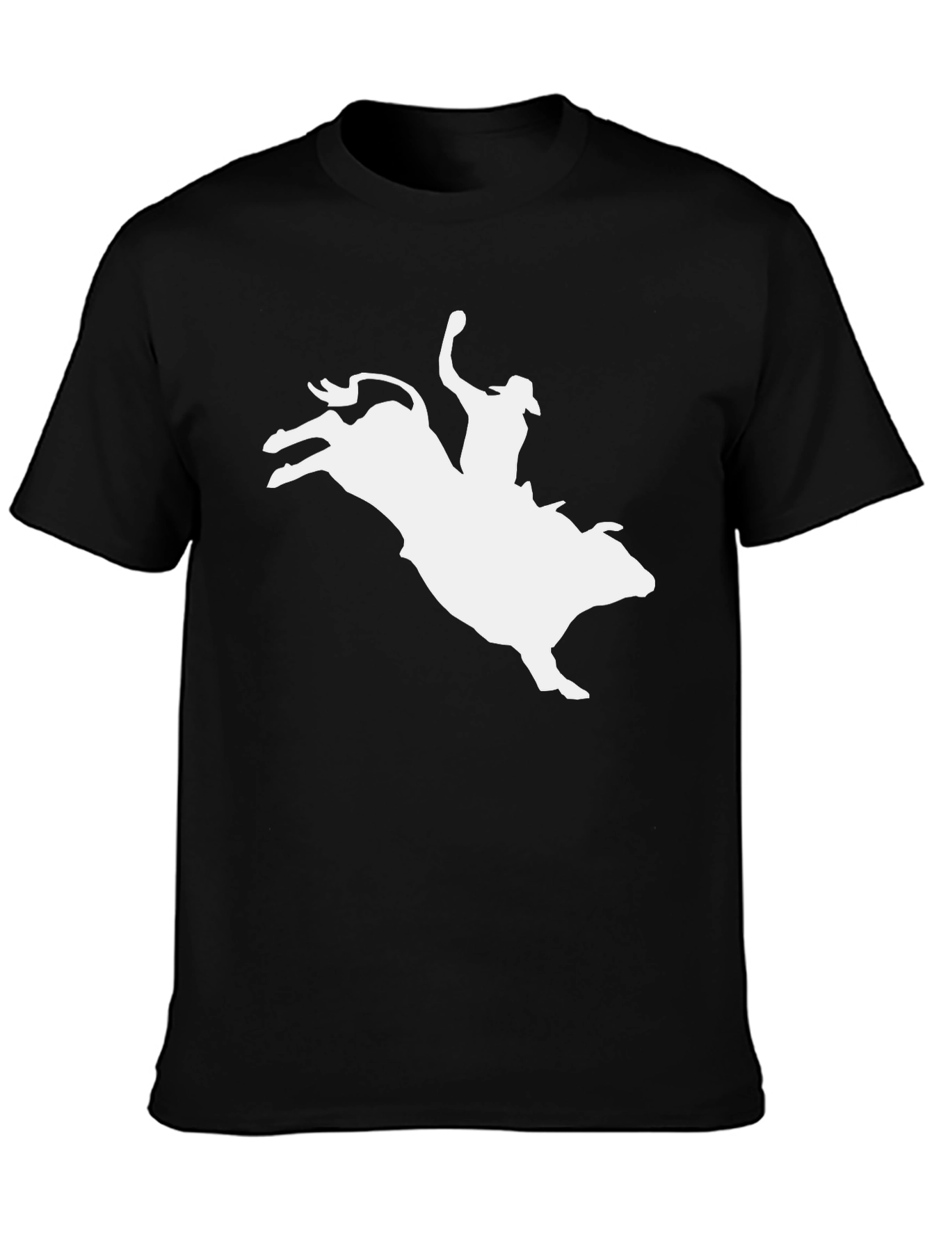 Cowboy Riding Bull Black Graphic Tee