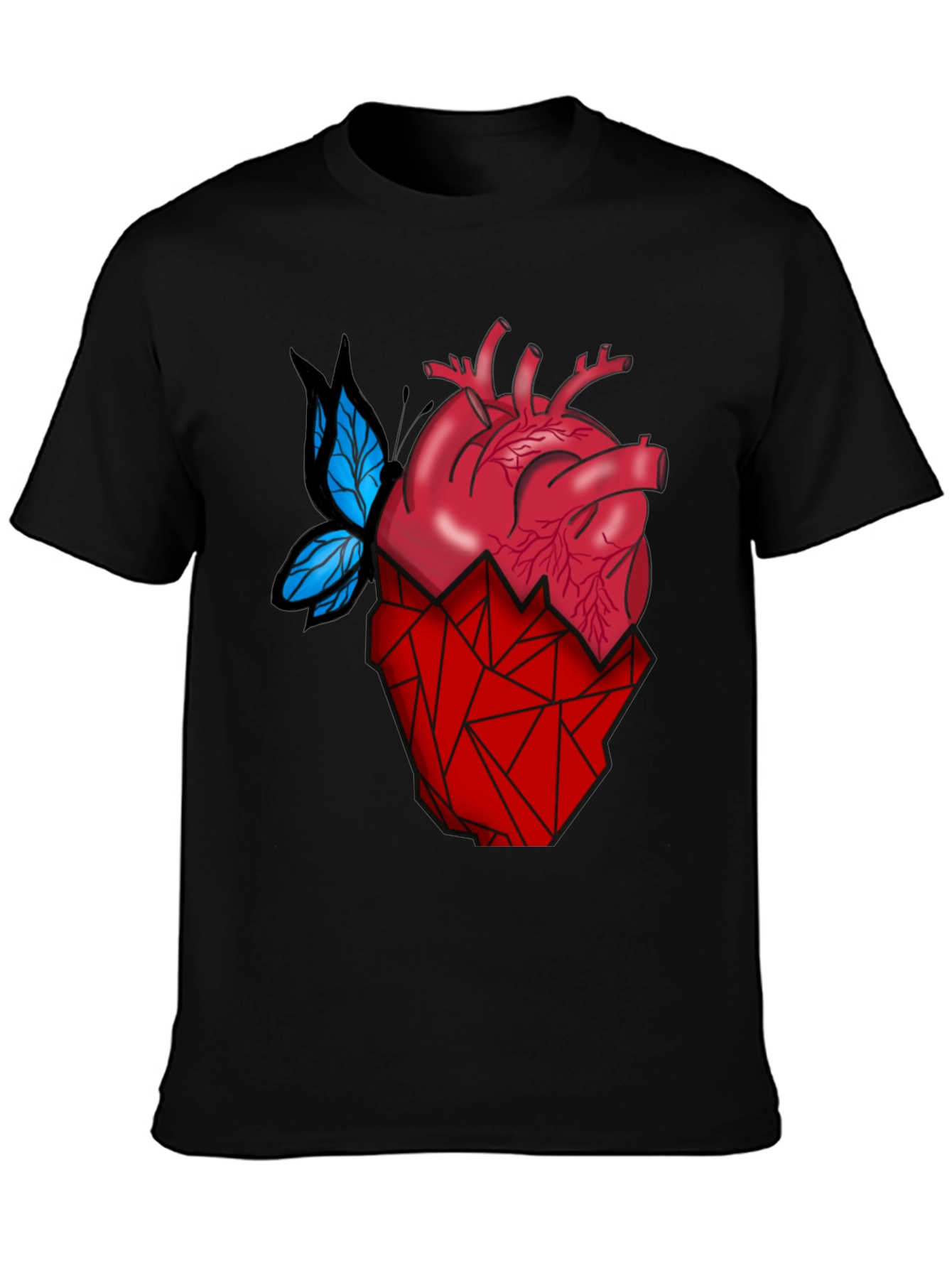 Anatomical Heart & Butterfly T-Shirt - Modern Graphic Tee