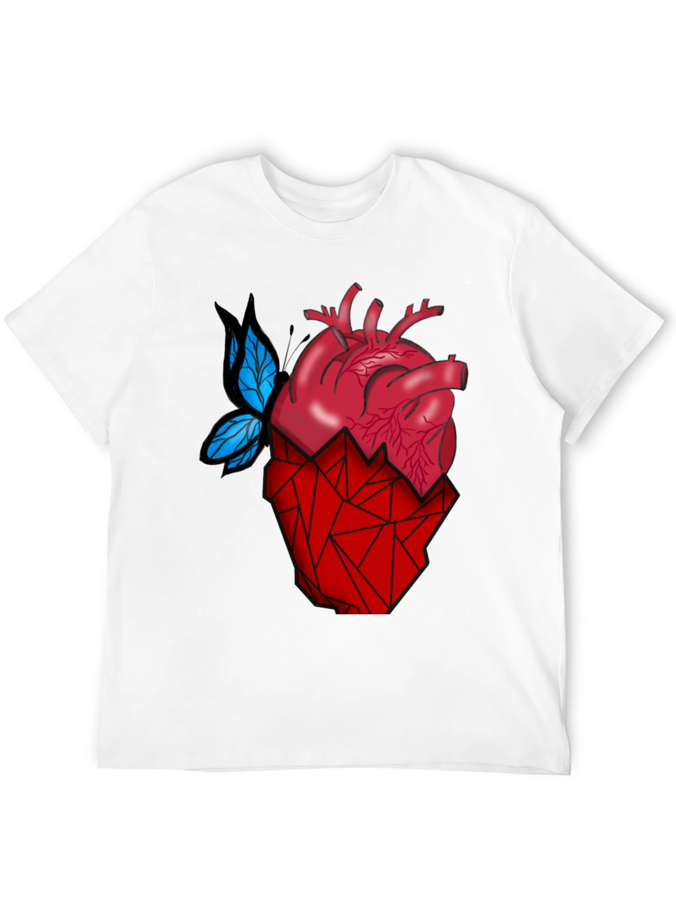 Anatomical Heart & Butterfly T-Shirt - Modern Graphic Tee