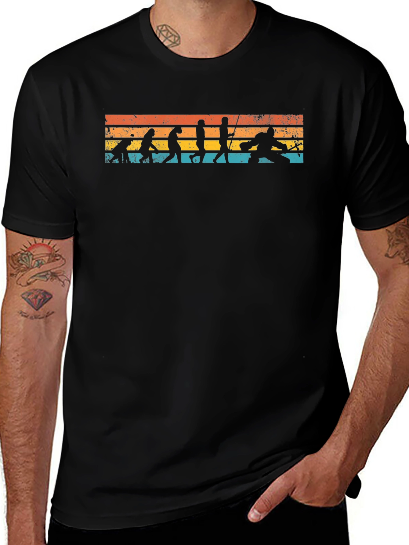 Hockey Evolution Graphic Tee - Black
