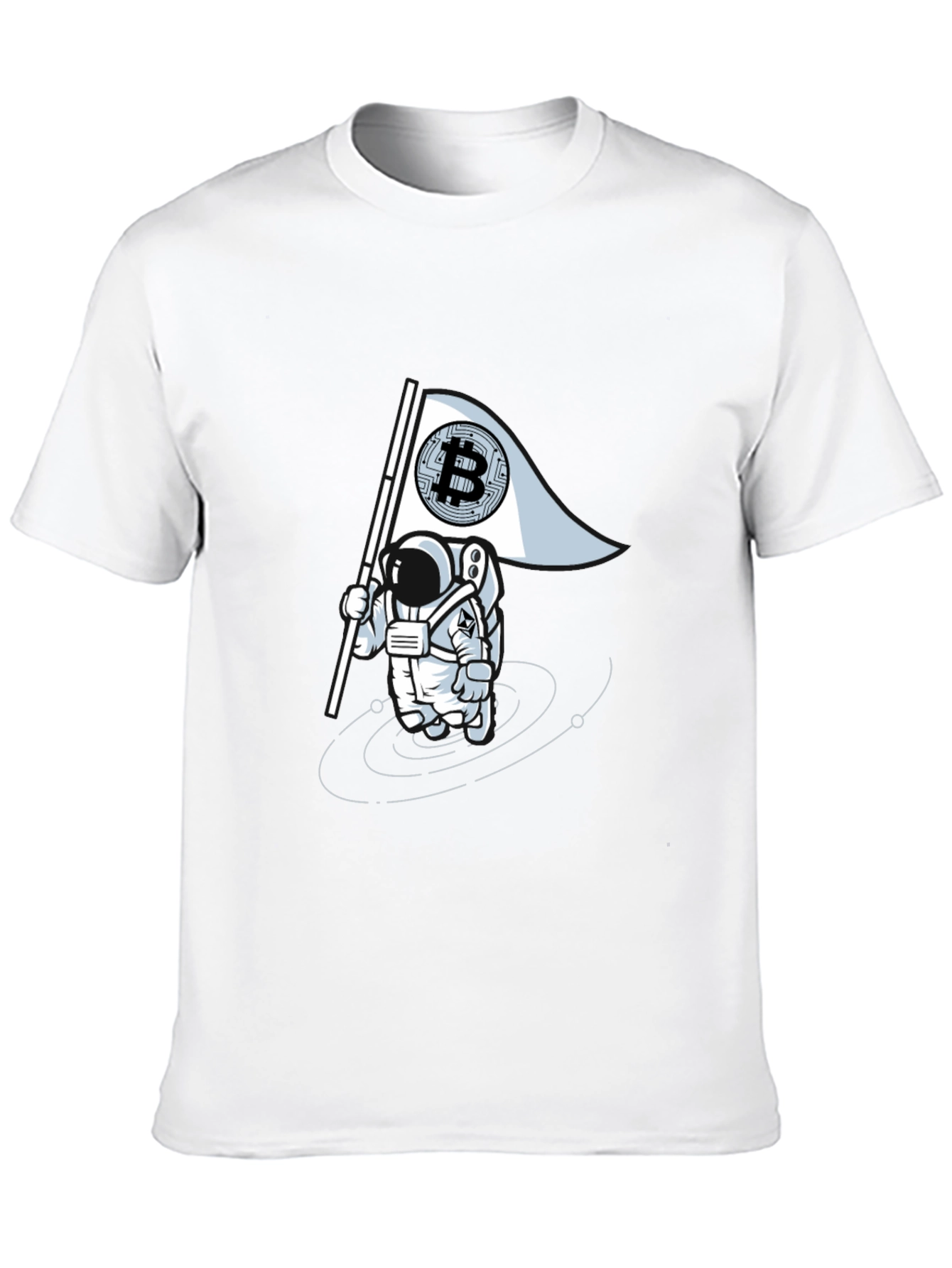 Bitcoin Astronaut Graphic Tee - Crypto Flag T-Shirt