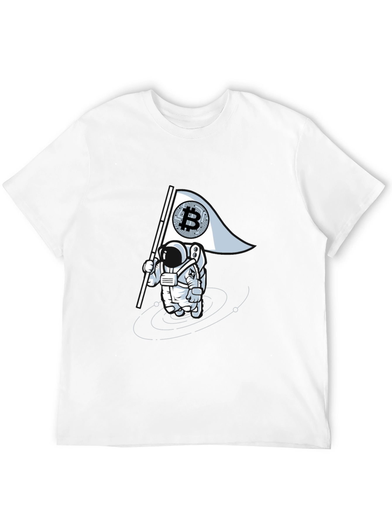 Bitcoin Astronaut Graphic Tee - Crypto Flag T-Shirt