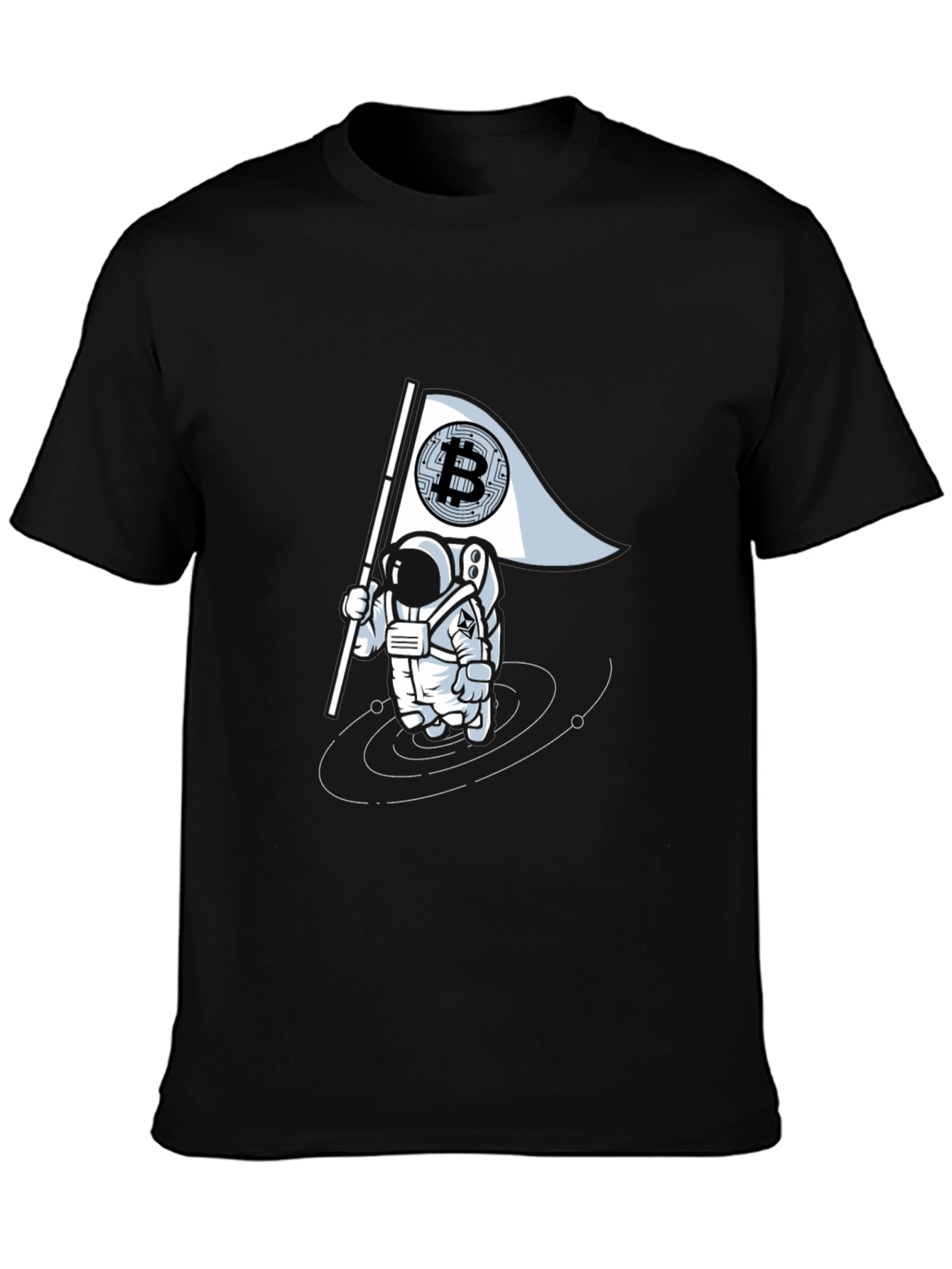 Bitcoin Astronaut Graphic Tee - Crypto Flag T-Shirt