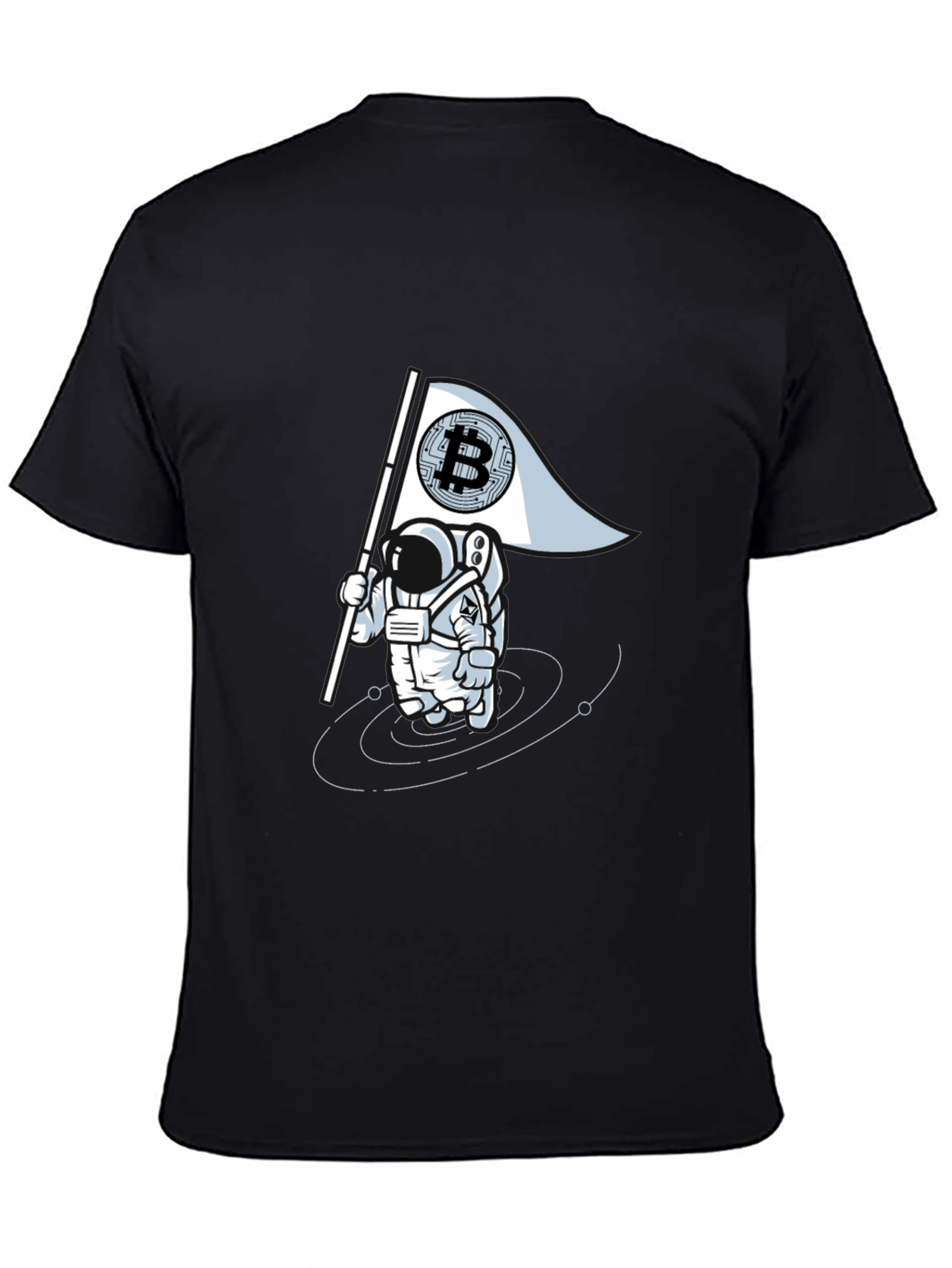 Bitcoin Astronaut Graphic Tee - Crypto Flag T-Shirt