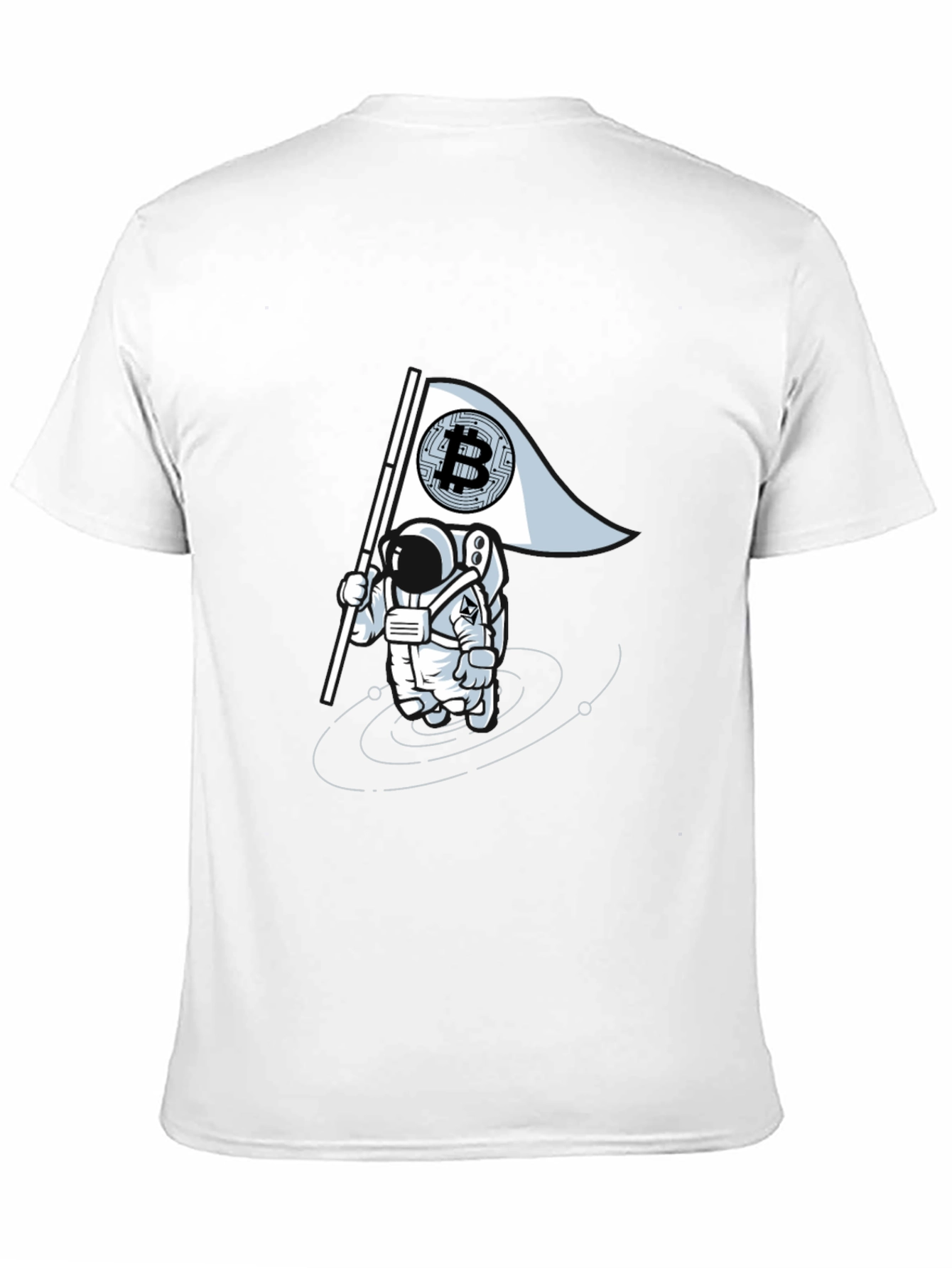 Bitcoin Astronaut Graphic Tee - Crypto Flag T-Shirt